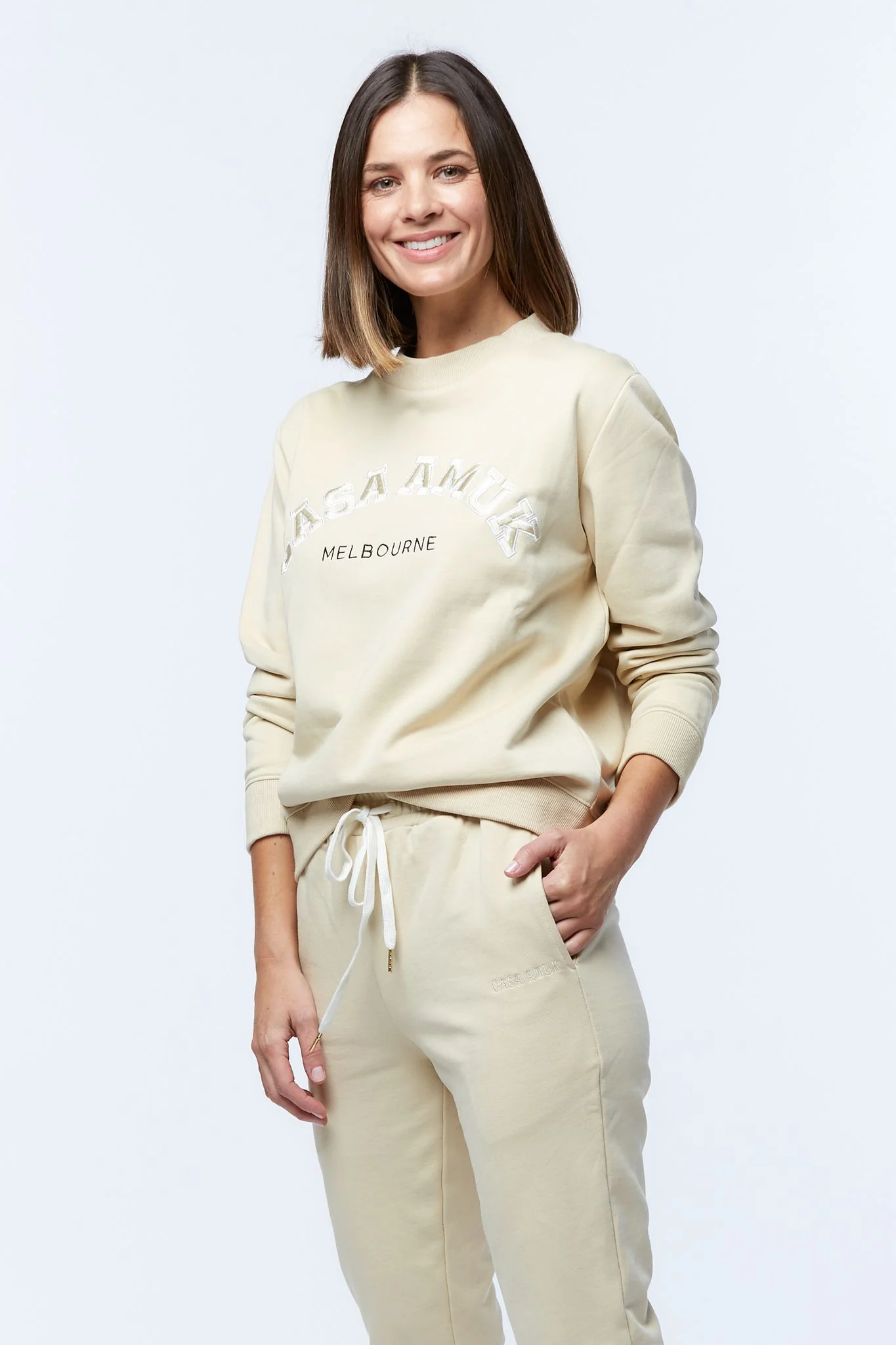 Casa Amuk WOMENS VARSITY SWEATER - BEIGE - Image 9