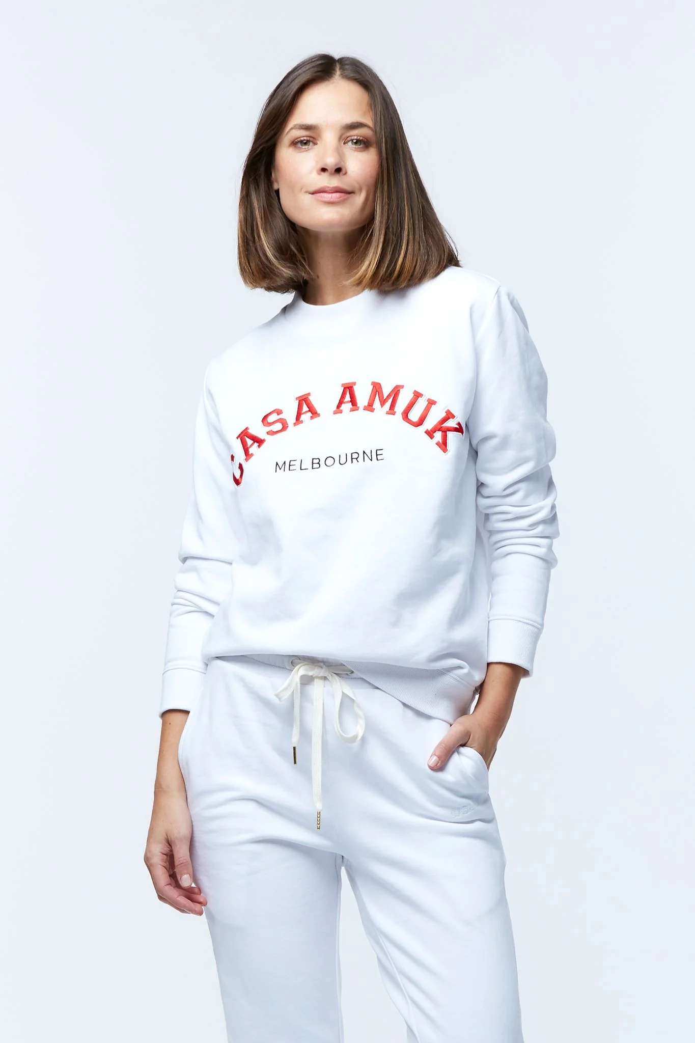 Casa Amuk WOMENS VARSITY SWEATER - WHITE - Image 4