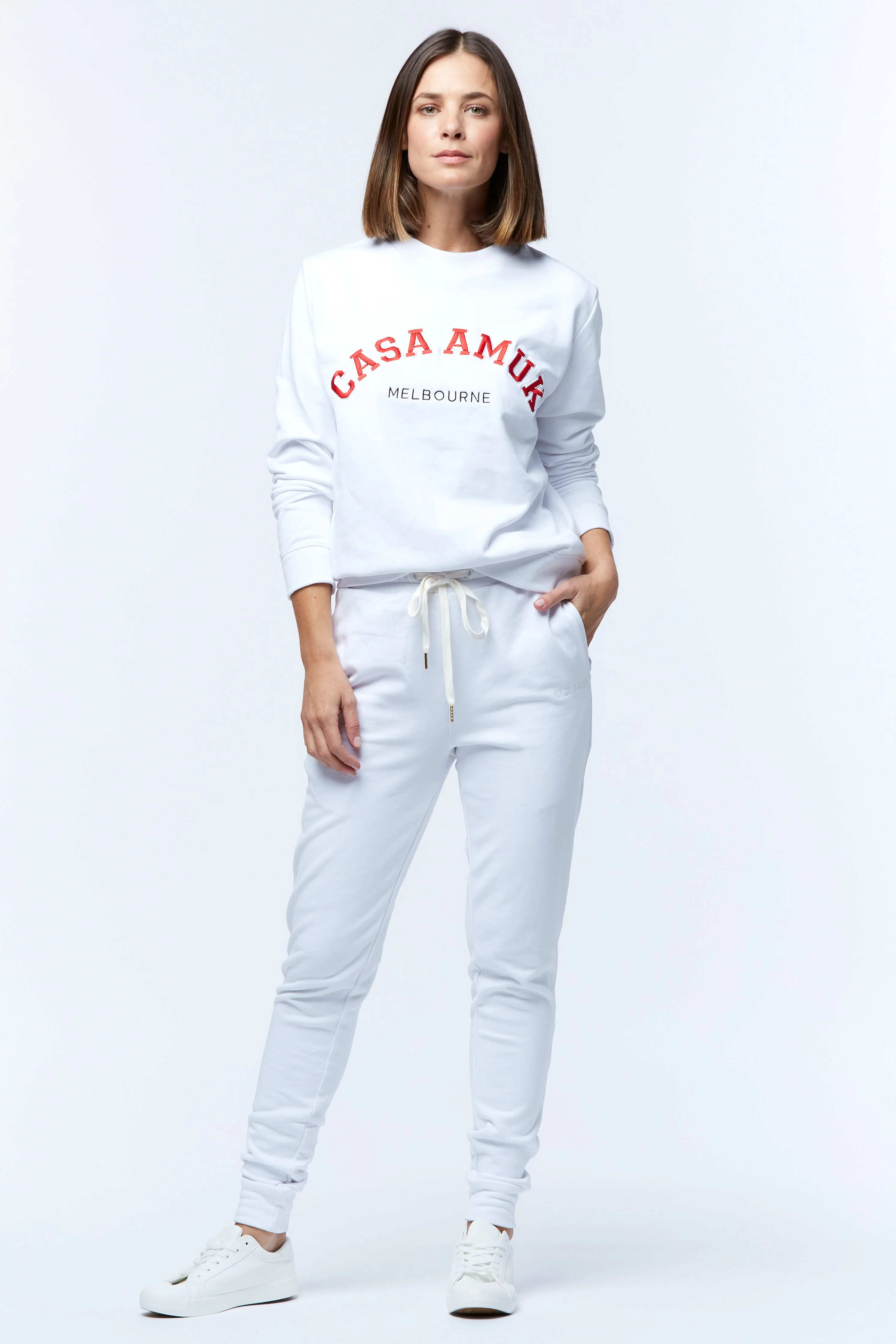 Casa Amuk WOMENS VARSITY SWEATER - WHITE - Image 5