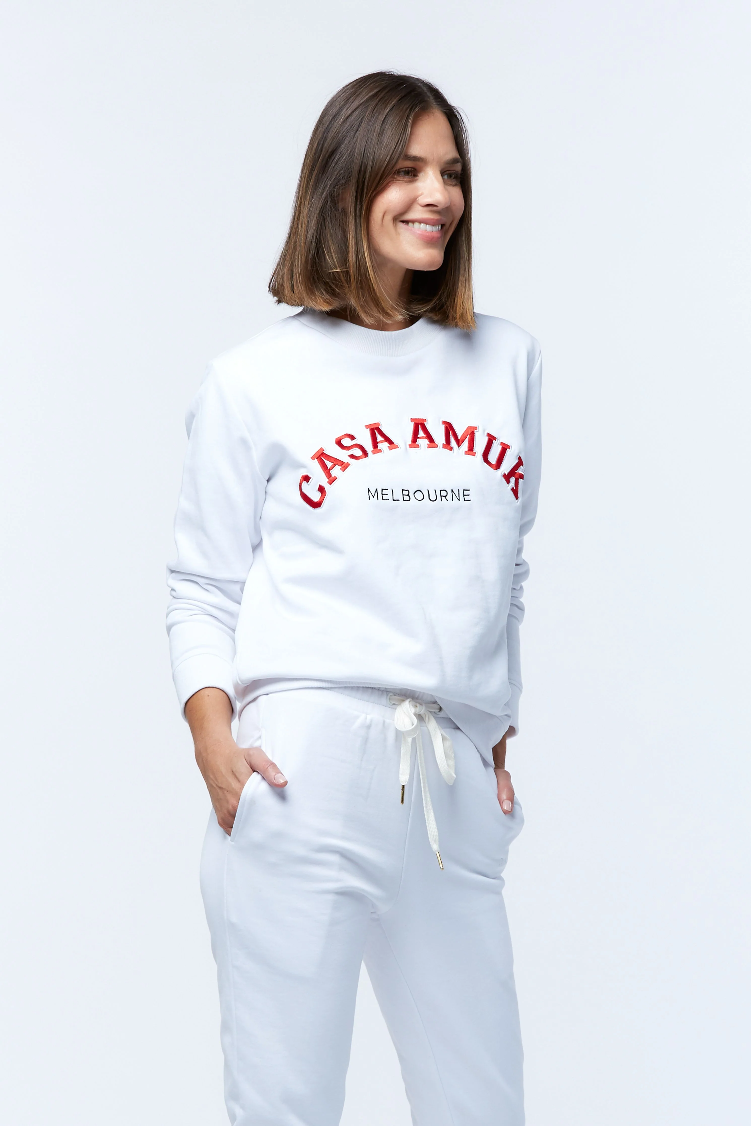 Casa Amuk WOMENS VARSITY SWEATER - WHITE - Image 6