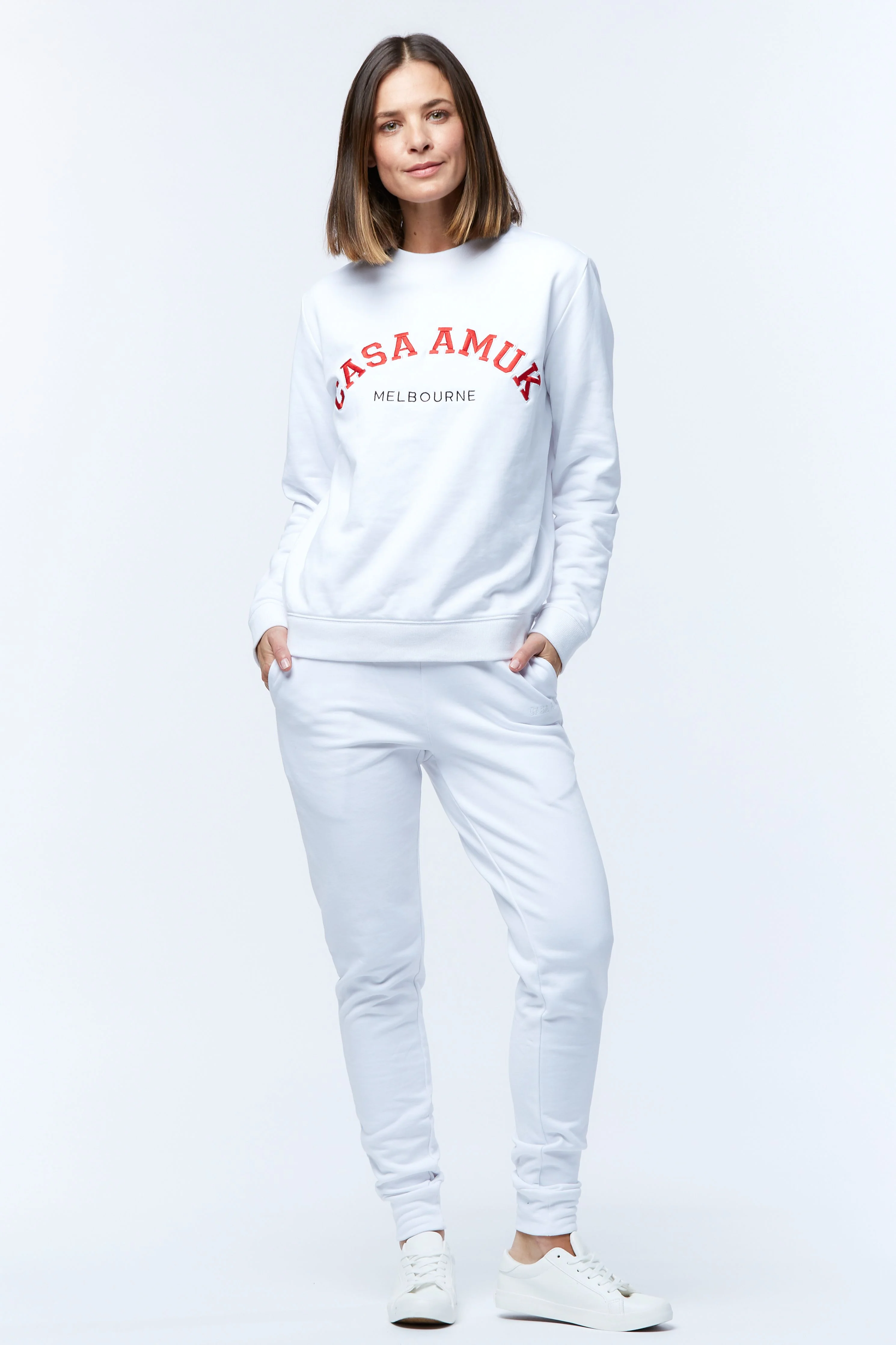 Casa Amuk WOMENS VARSITY SWEATER - WHITE - Image 8