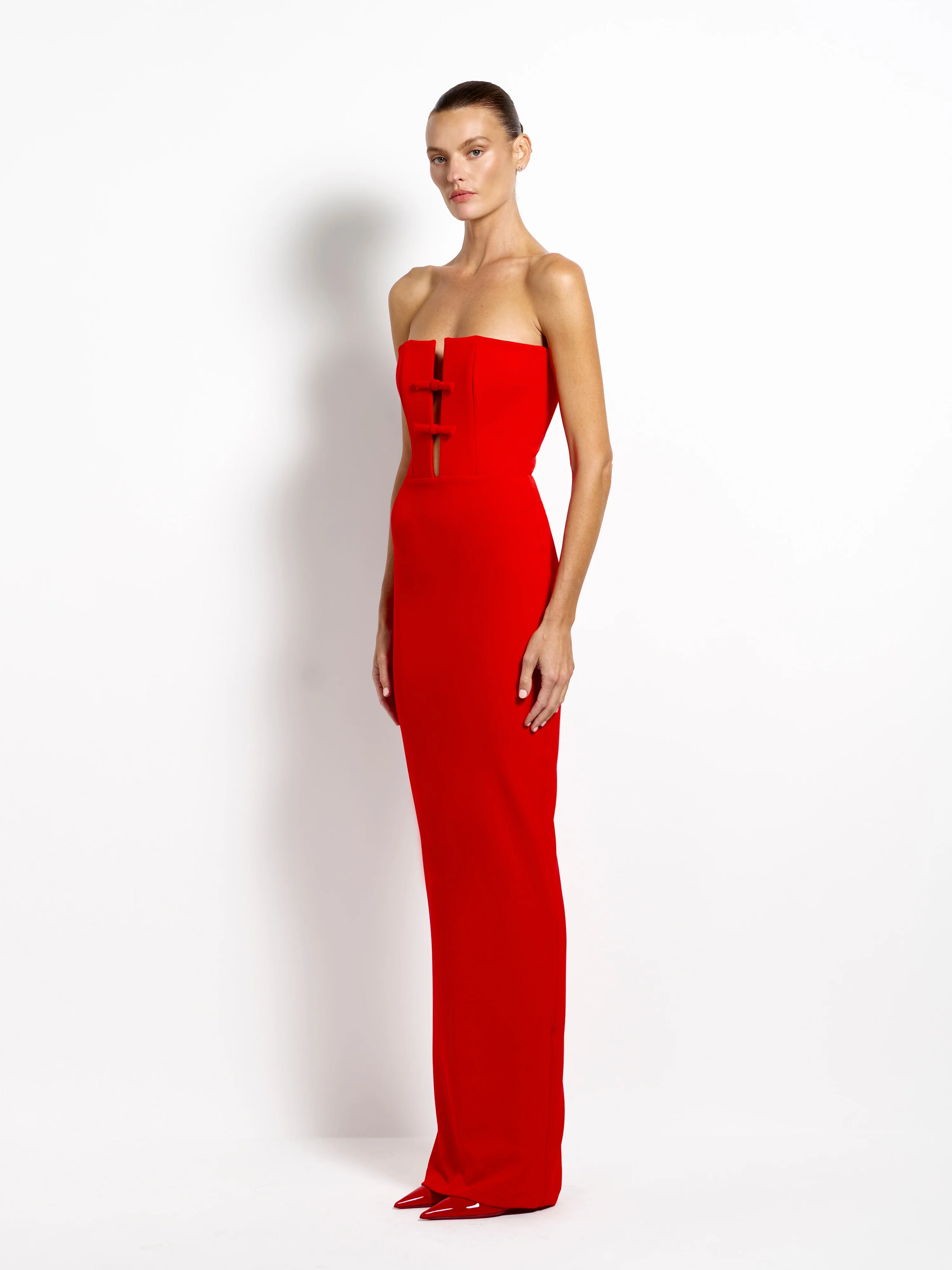 EFFIE KATS Womens Addison Gown in Cherry Red - Image 3