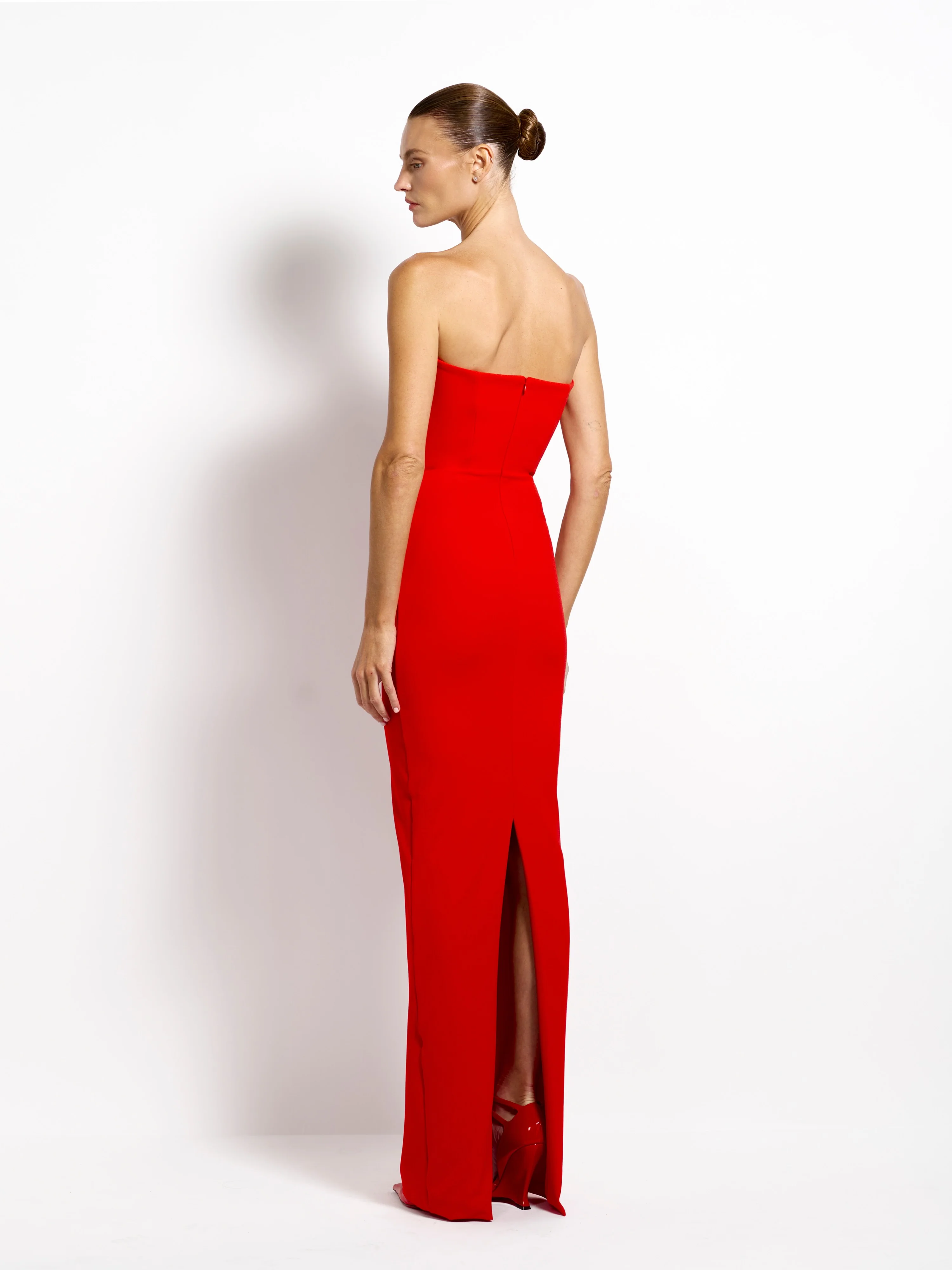 EFFIE KATS Womens Addison Gown in Cherry Red - Image 4