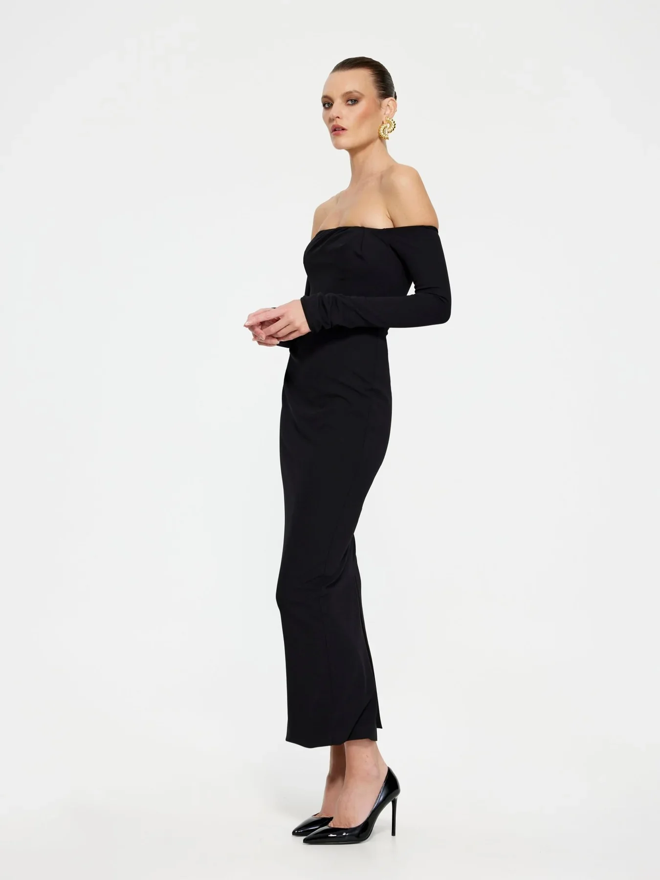 EFFIE KATS Womens Kristie Midi Dress - Black - Image 3