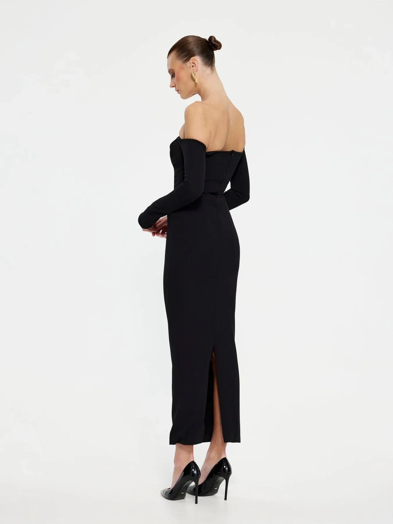 EFFIE KATS Womens Kristie Midi Dress - Black - Image 4