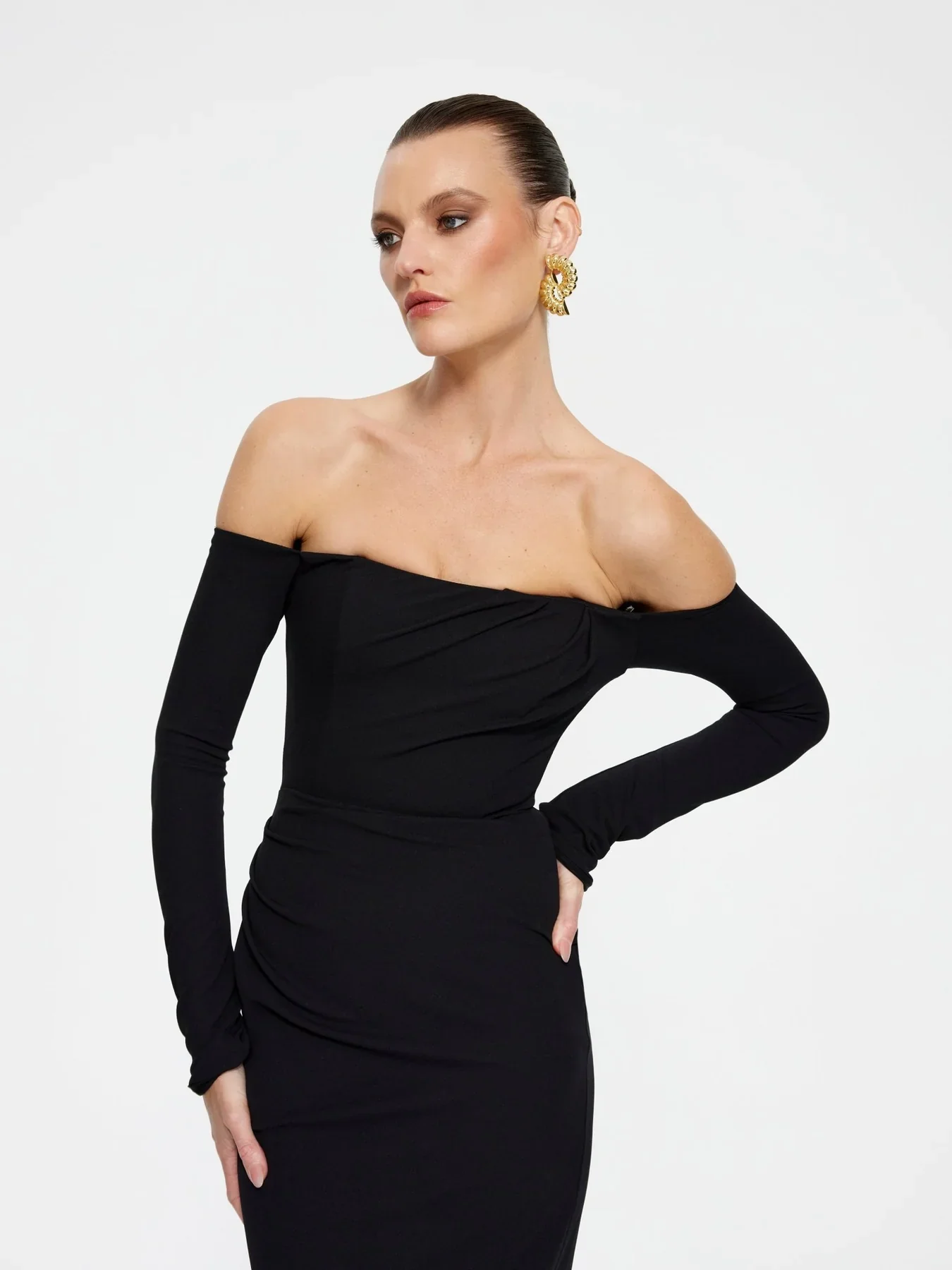EFFIE KATS Womens Kristie Midi Dress - Black - Image 5
