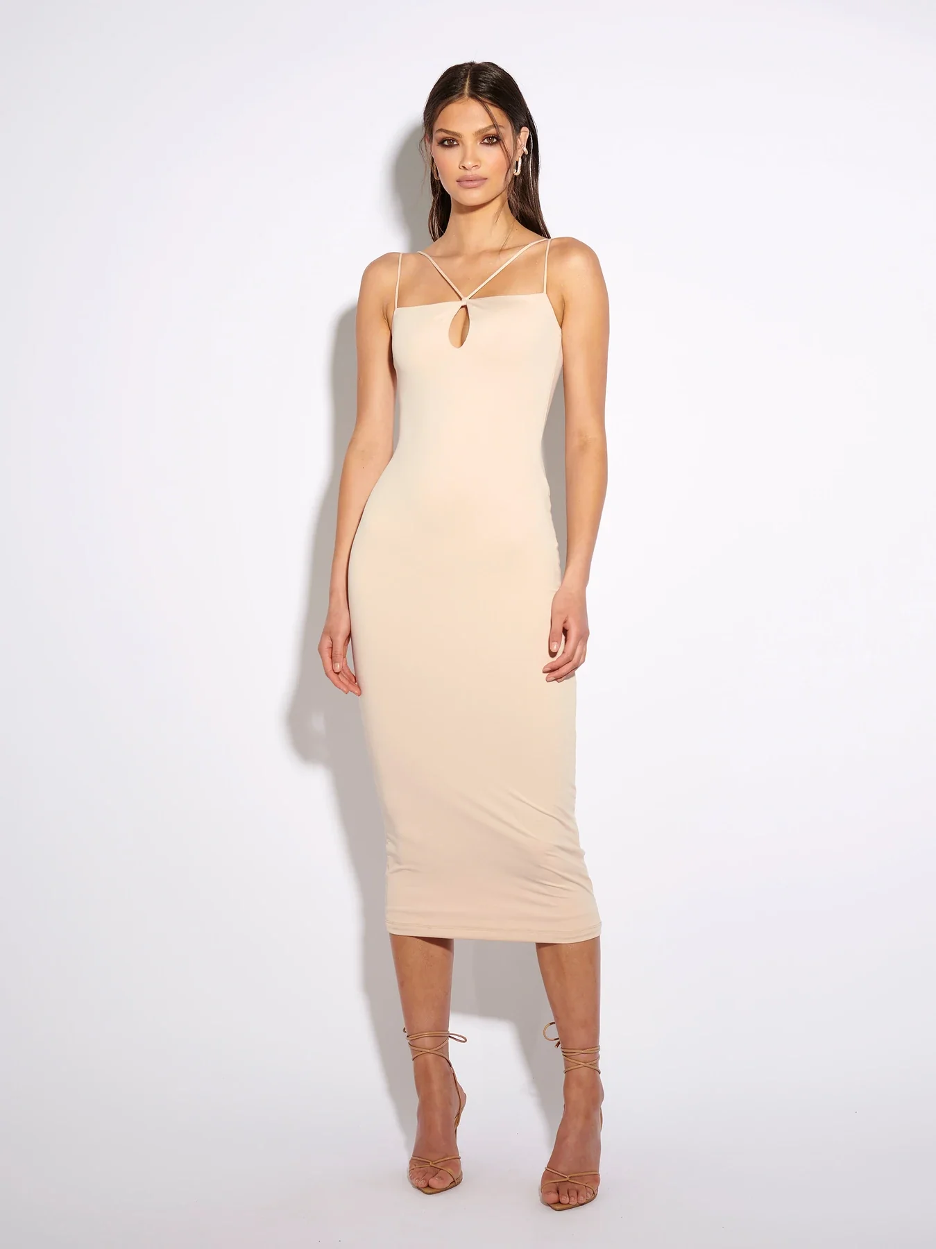 EFFIE KATS Womens Leone Midi Dress - Nude - Image 6