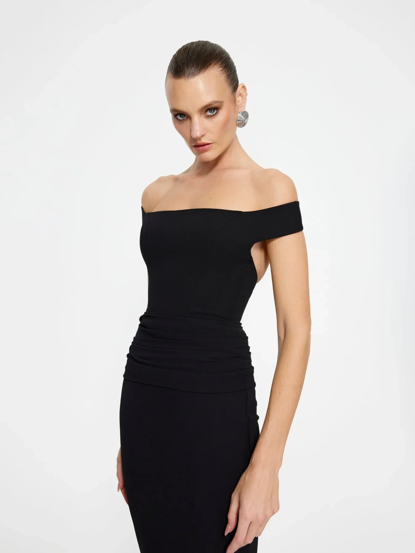 EFFIE KATS Womens Malena Midi Dress - Black - Image 3