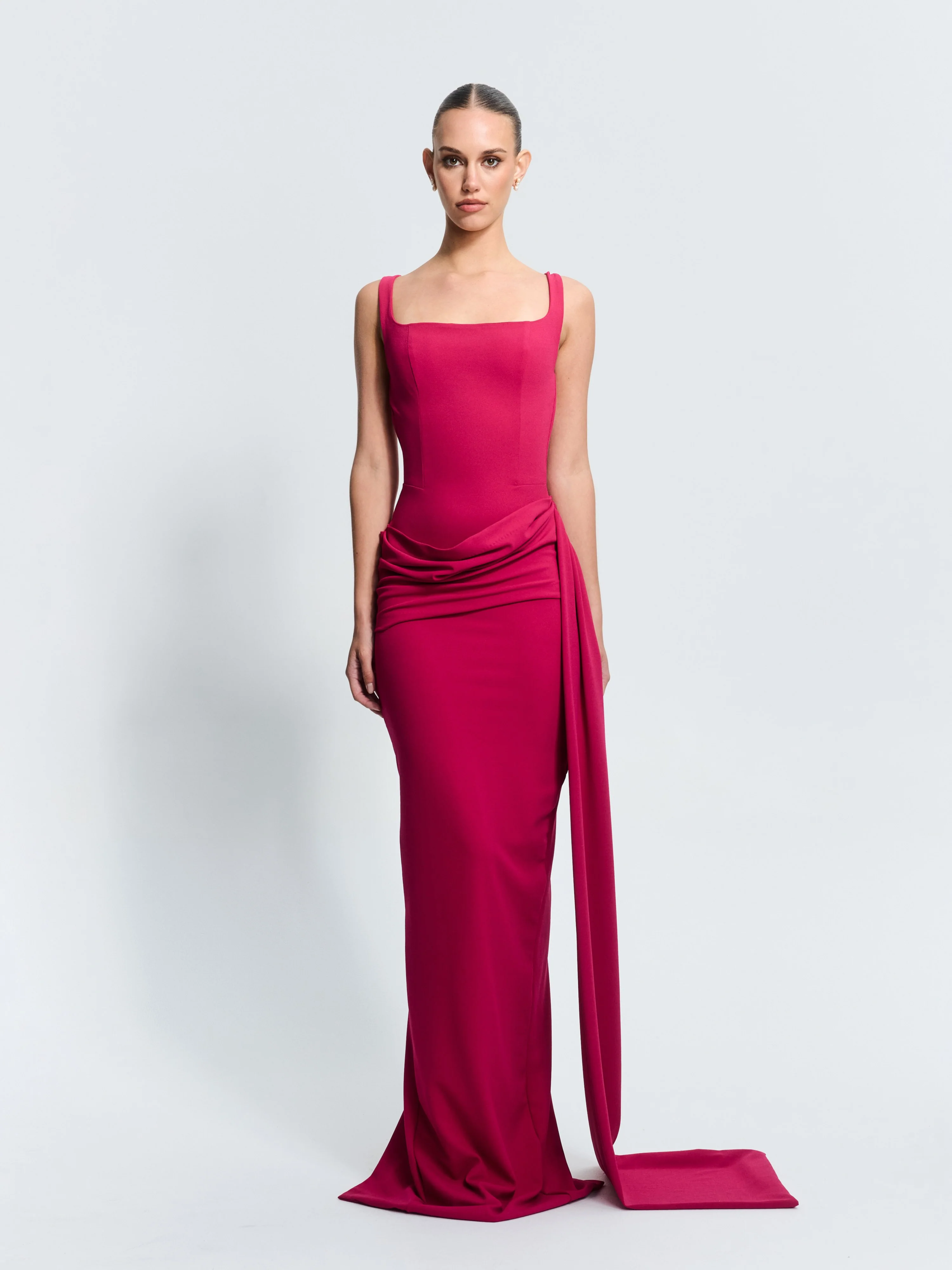 EFFIE KATS Womens Merle Gown in Raspberry