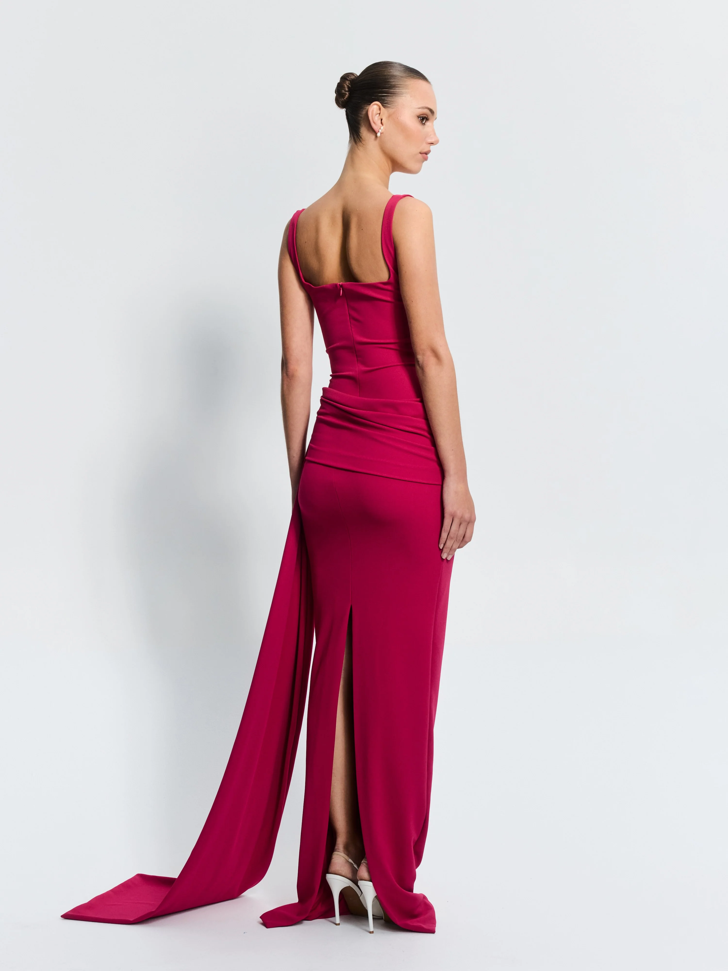 EFFIE KATS Womens Merle Gown in Raspberry - Image 3