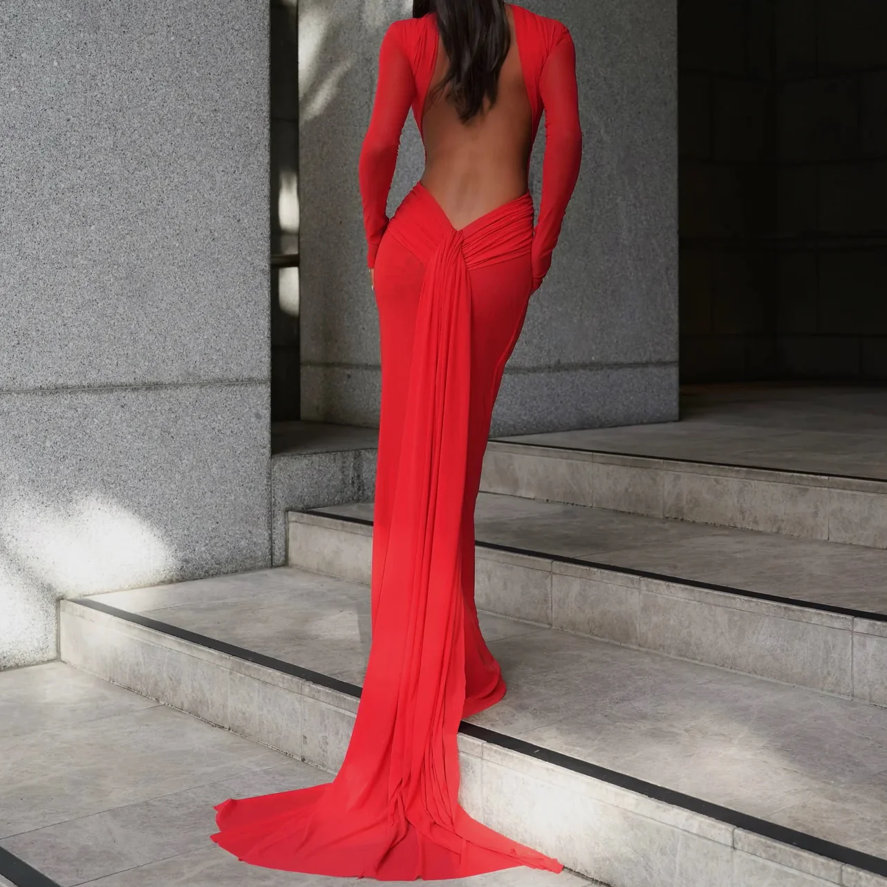 EFFIE KATS Womens Monaco Gown - Red - Image 5
