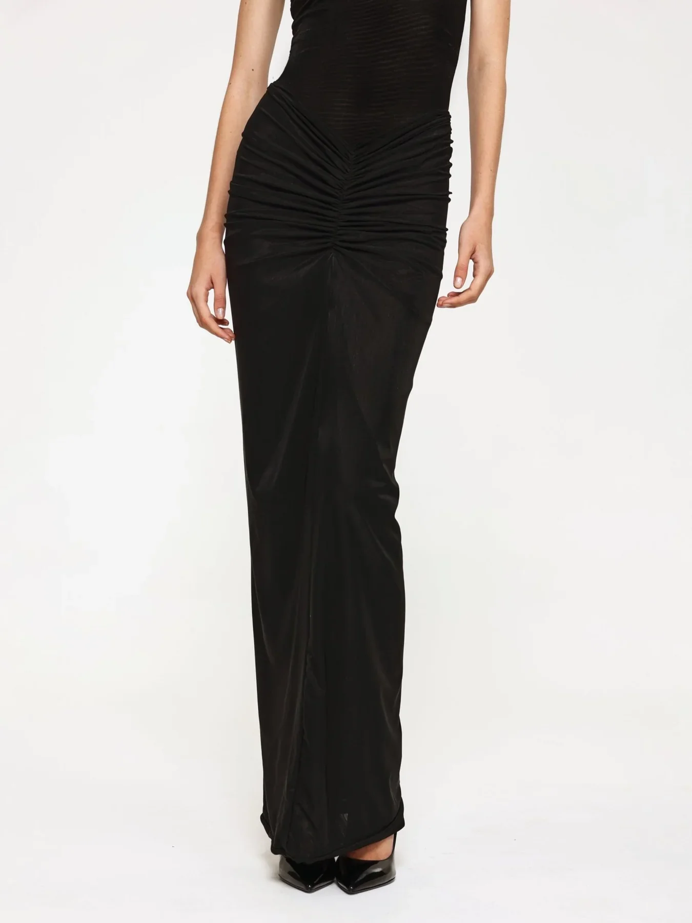 EFFIE KATS Womens Pilar Mesh Maxi Skirt - Black - Image 5