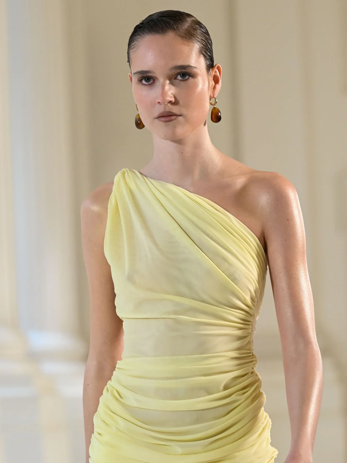 EFFIE KATS Womens Sabine Mini Dress in Lemon - Image 7