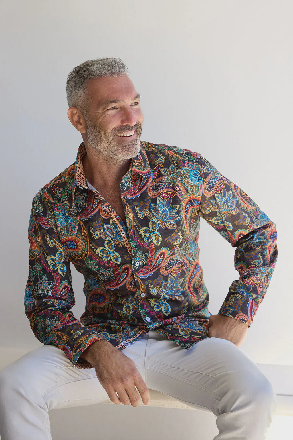 ENGLISH LAUNDRY Mens Burnley Long Sleeve Shirt in Black