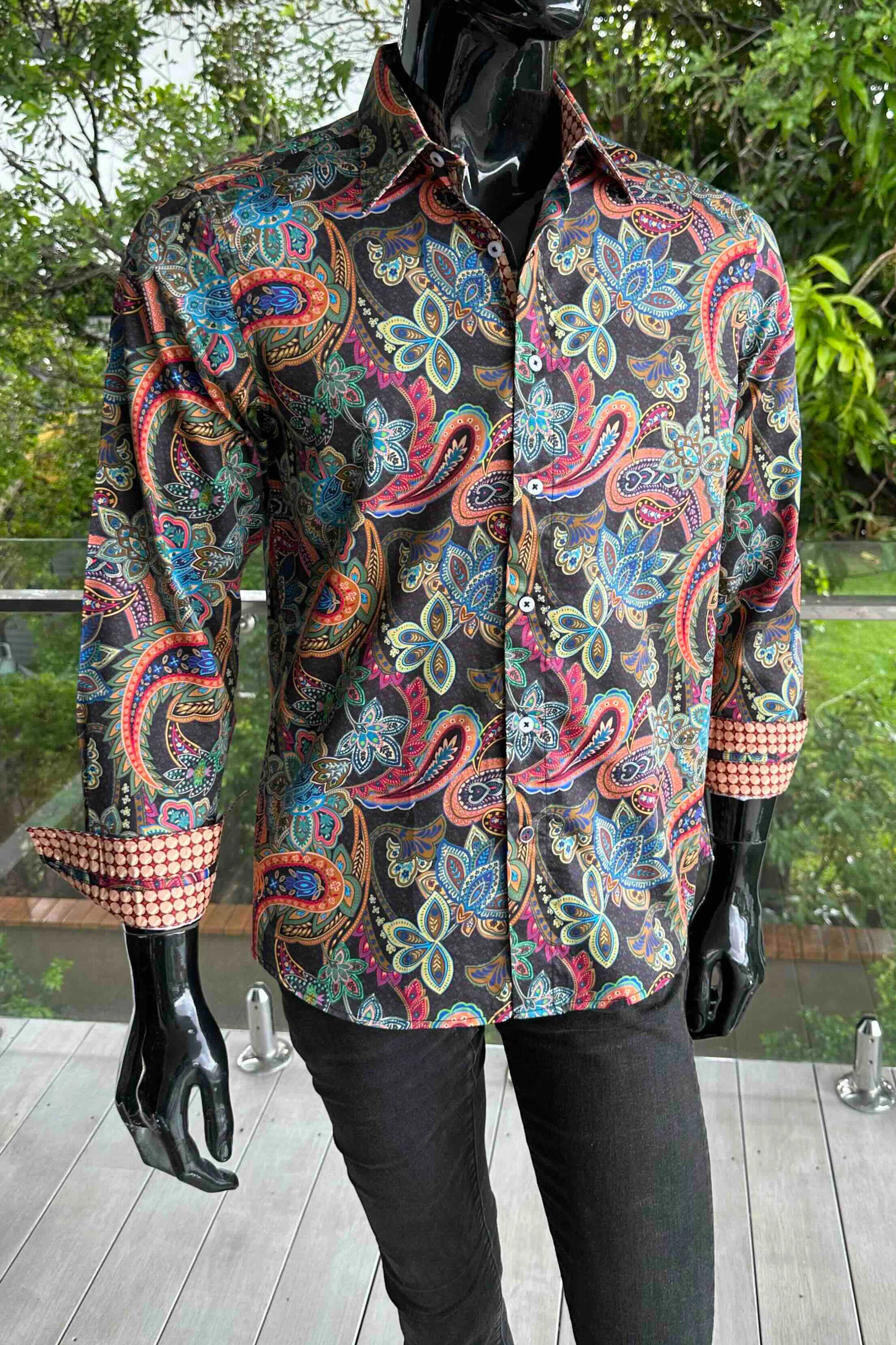 ENGLISH LAUNDRY Mens Burnley Long Sleeve Shirt in Black - Image 5