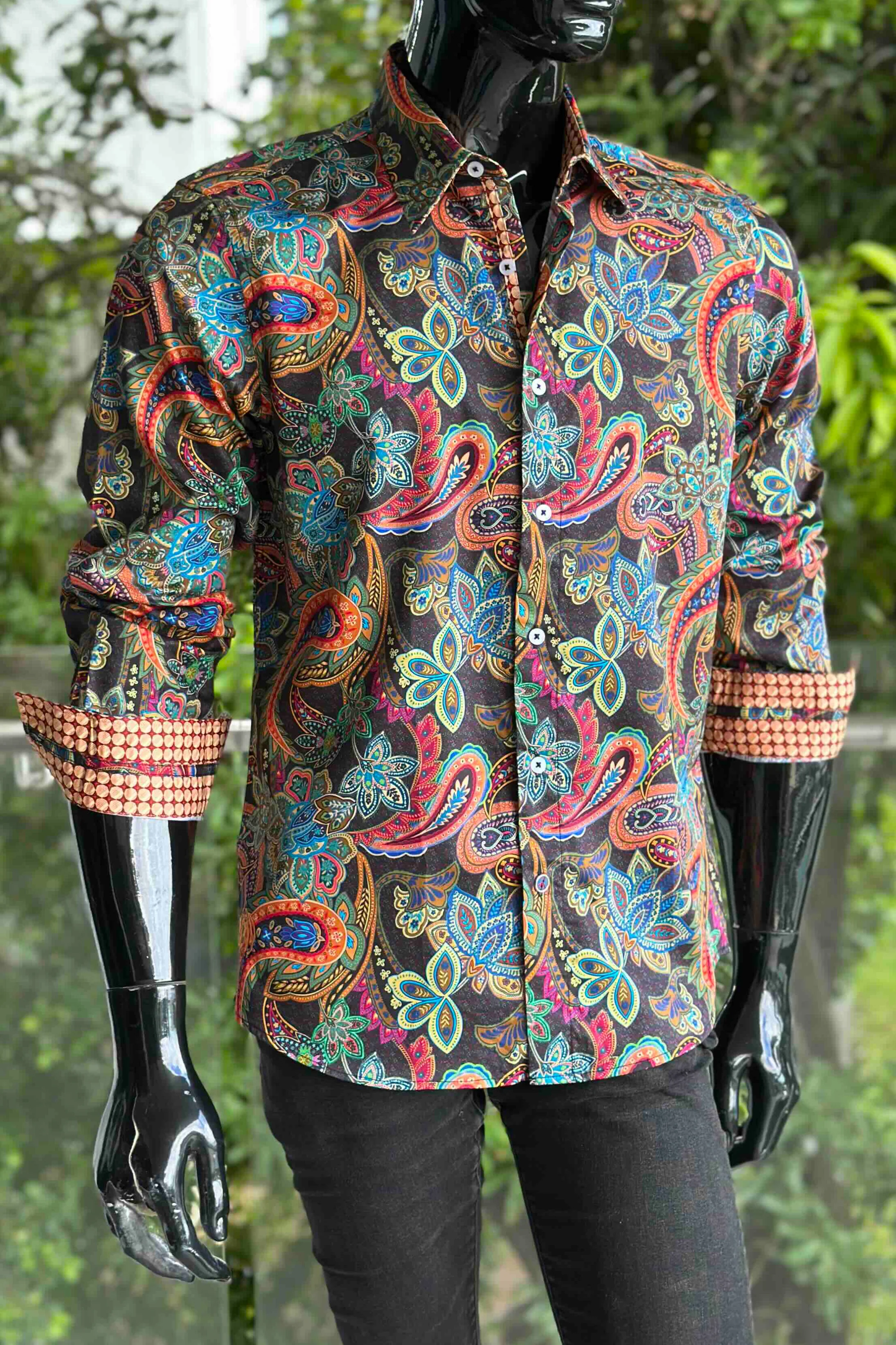 ENGLISH LAUNDRY Mens Burnley Long Sleeve Shirt in Black - Image 8