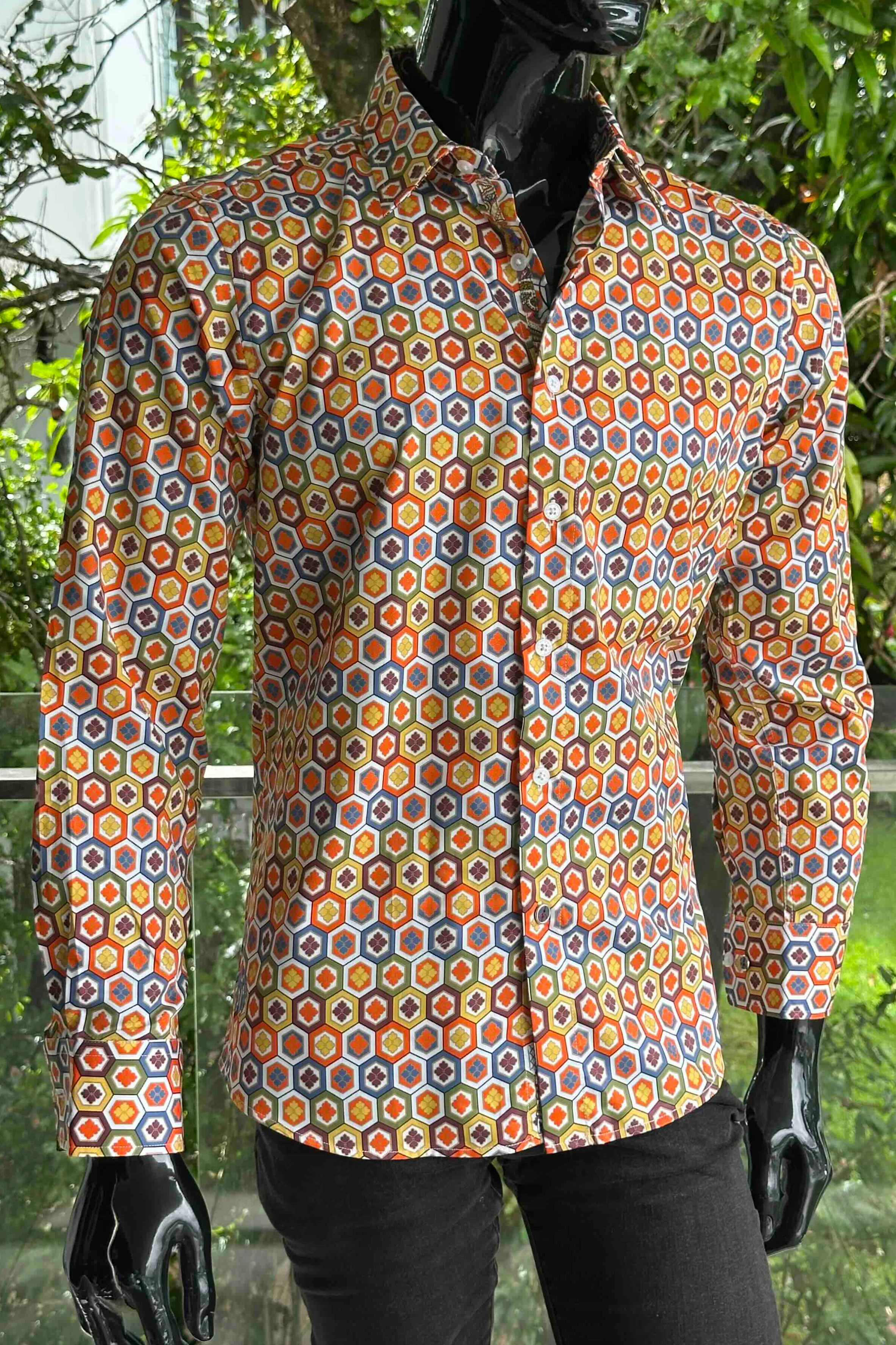 ENGLISH LAUNDRY Mens Derby Long Sleeve Shirt in Multi - Image 4