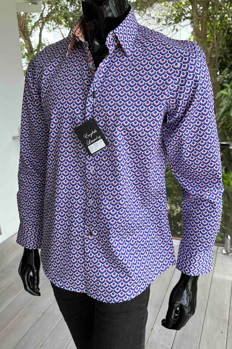 ENGLISH LAUNDRY Mens Leeds Long Sleeve Shirt in Lilac - Image 6