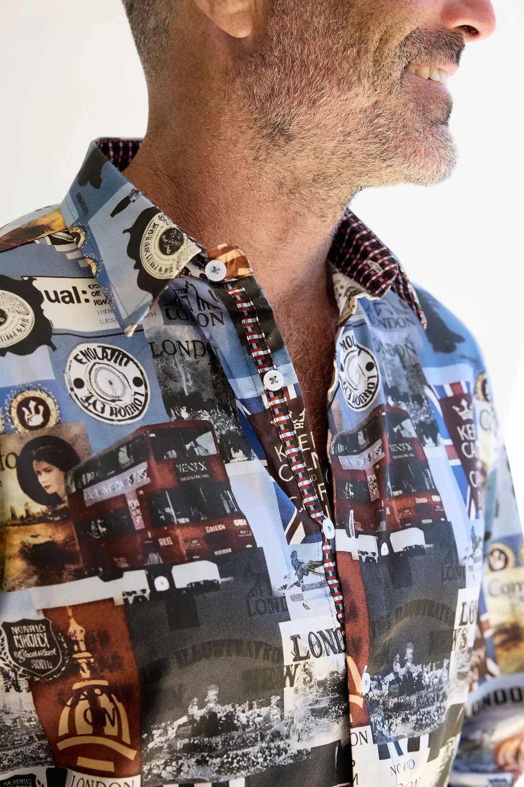 ENGLISH LAUNDRY Mens London Long Sleeve Shirt in Shadow - Image 2