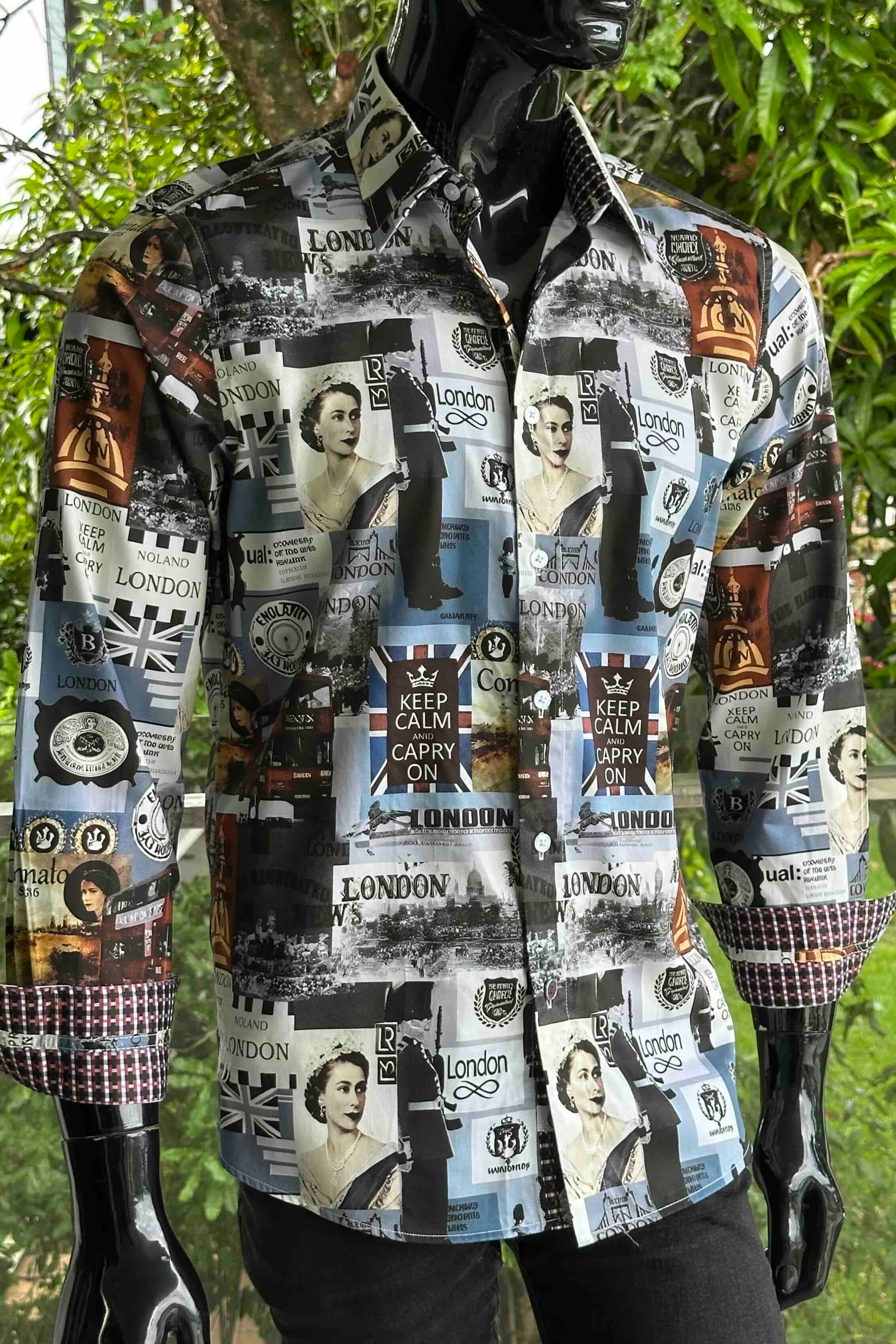 ENGLISH LAUNDRY Mens London Long Sleeve Shirt in Shadow - Image 4