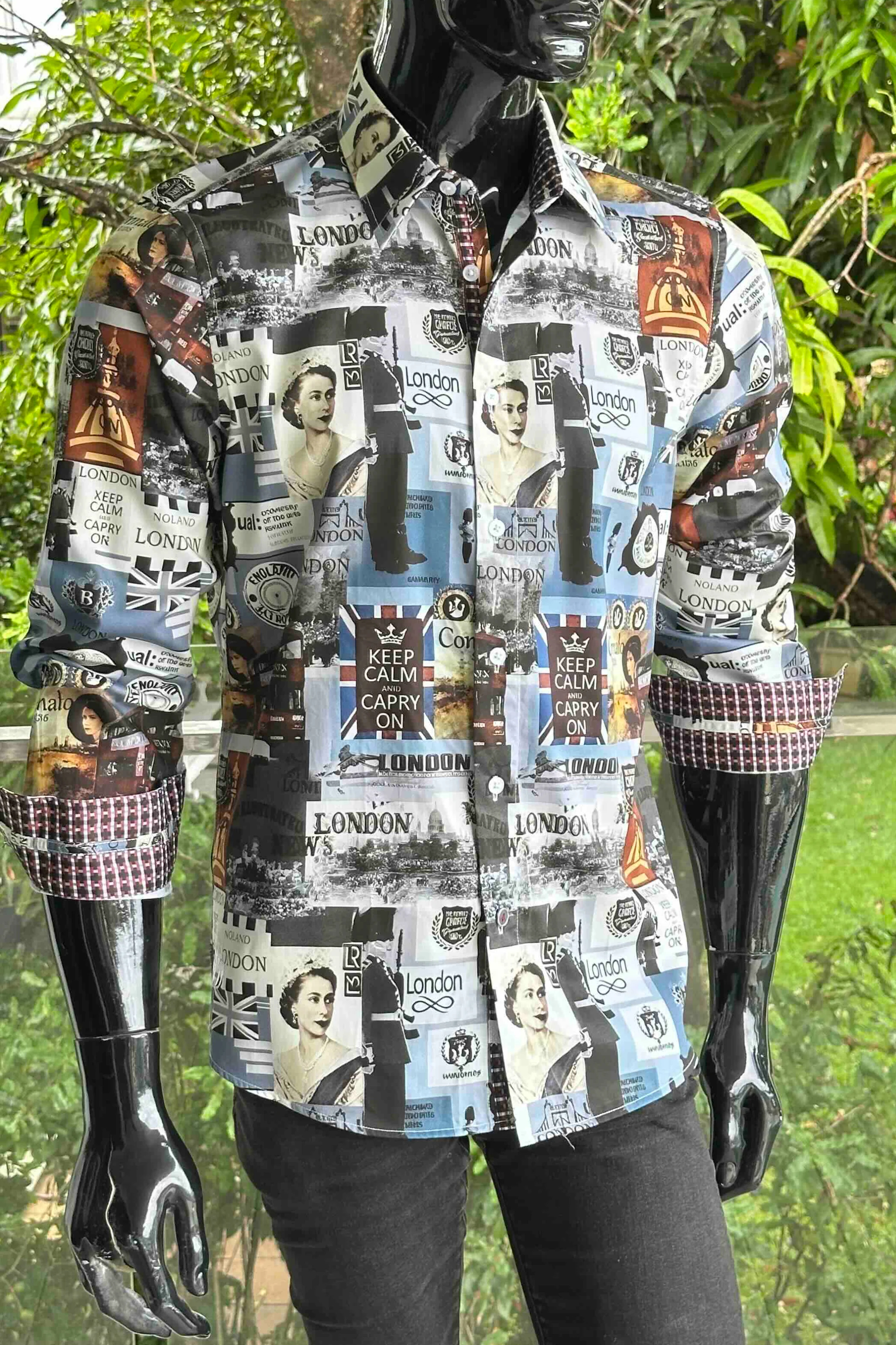 ENGLISH LAUNDRY Mens London Long Sleeve Shirt in Shadow - Image 6