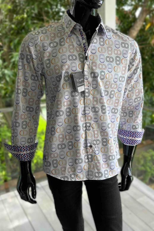 ENGLISH LAUNDRY Mens Oxford Long Sleeve Shirt in White - Image 2