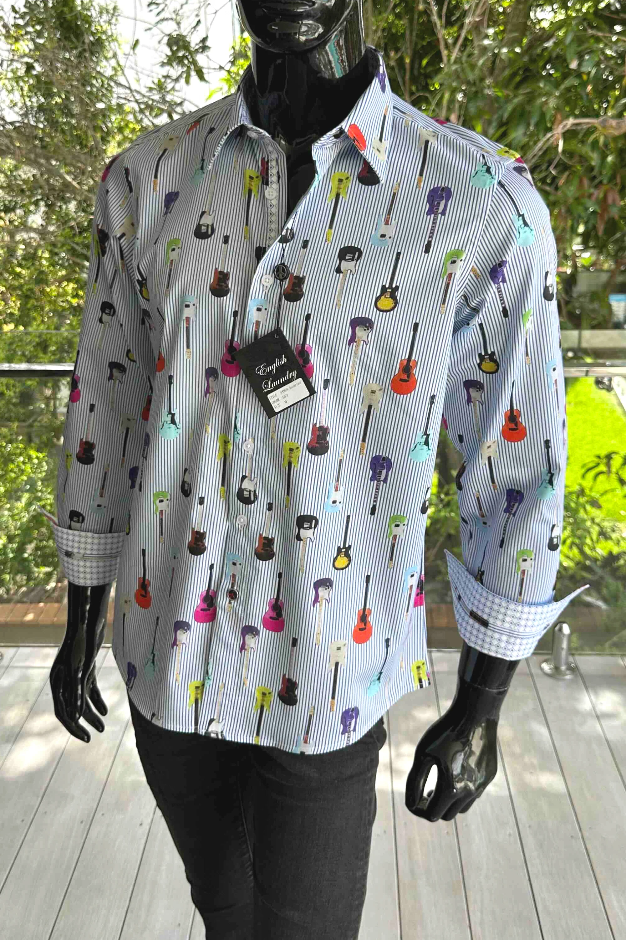 ENGLISH LAUNDRY Mens Sunderland Long Sleeve Shirt in Sky - Image 10