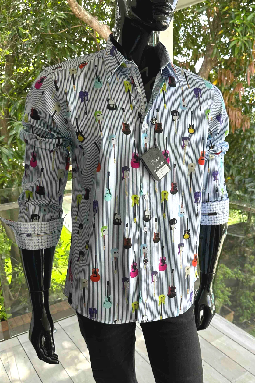 ENGLISH LAUNDRY Mens Sunderland Long Sleeve Shirt in Sky - Image 5