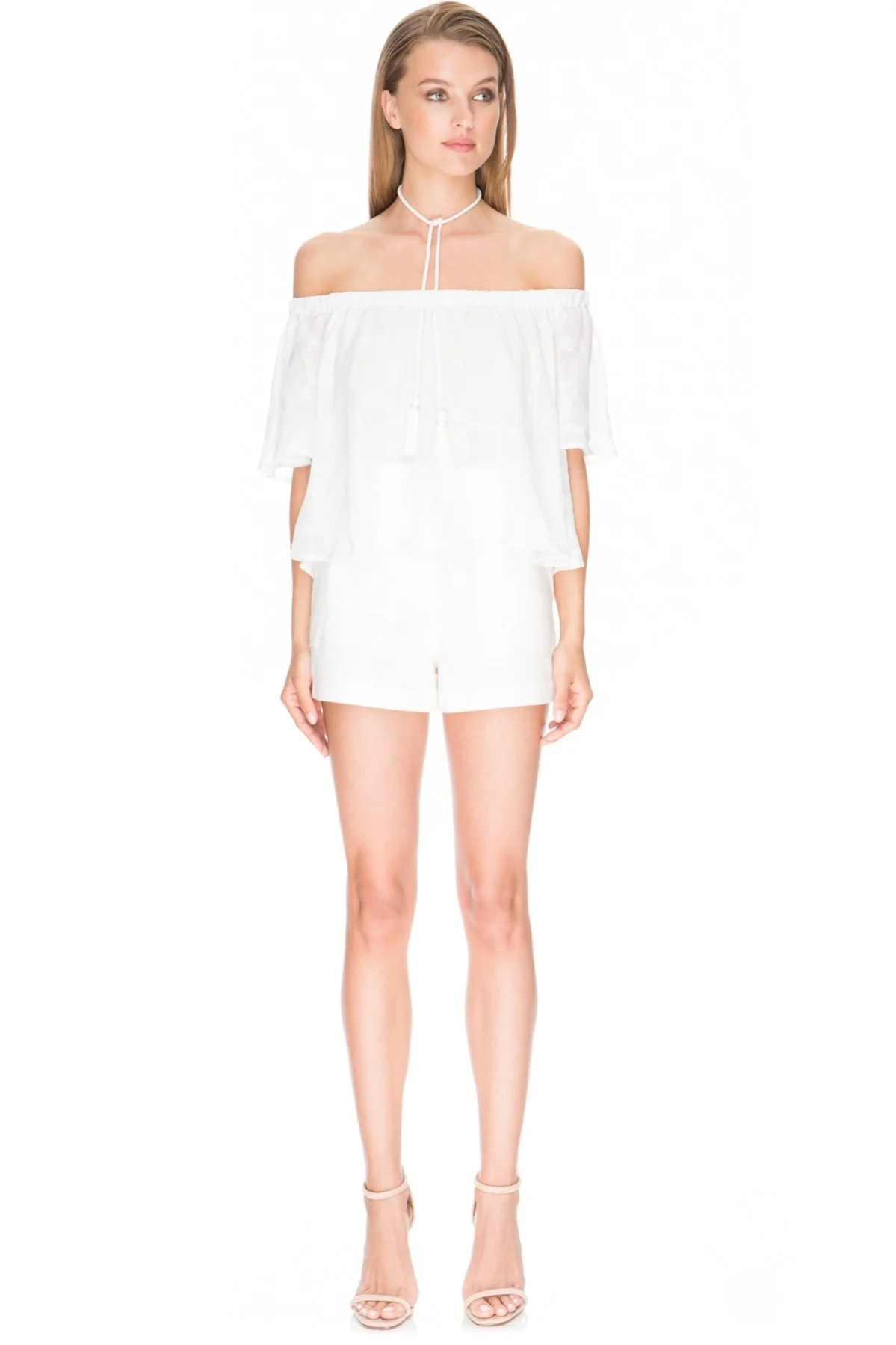 Finders Keepers The Label WOMENS BETTER DAYS RUFFLE TOP CLOUD - Image 4