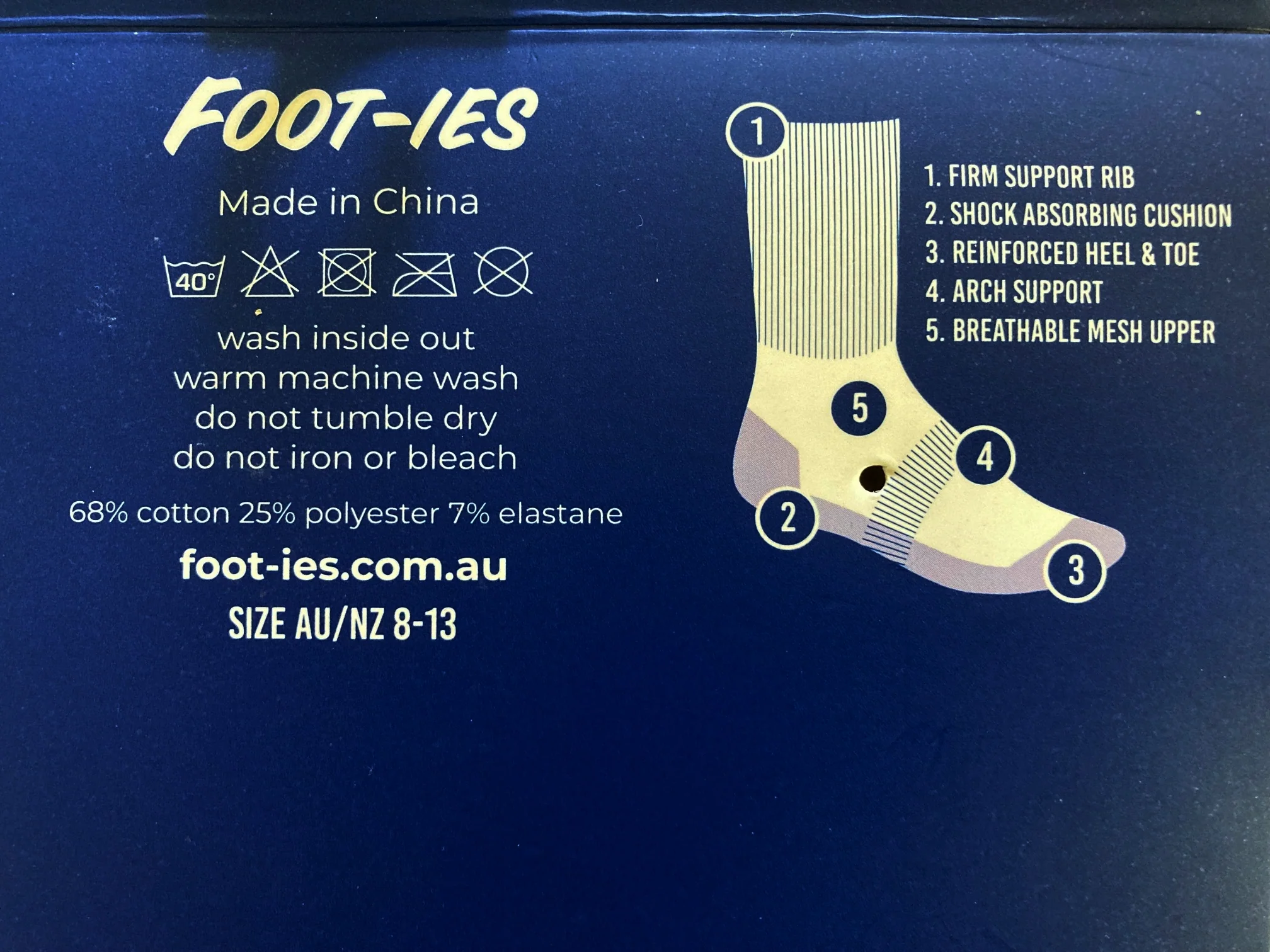 FOOT-IES West Coast Eagles AFL Stripe Crew Socks- 2 Pack - Image 2