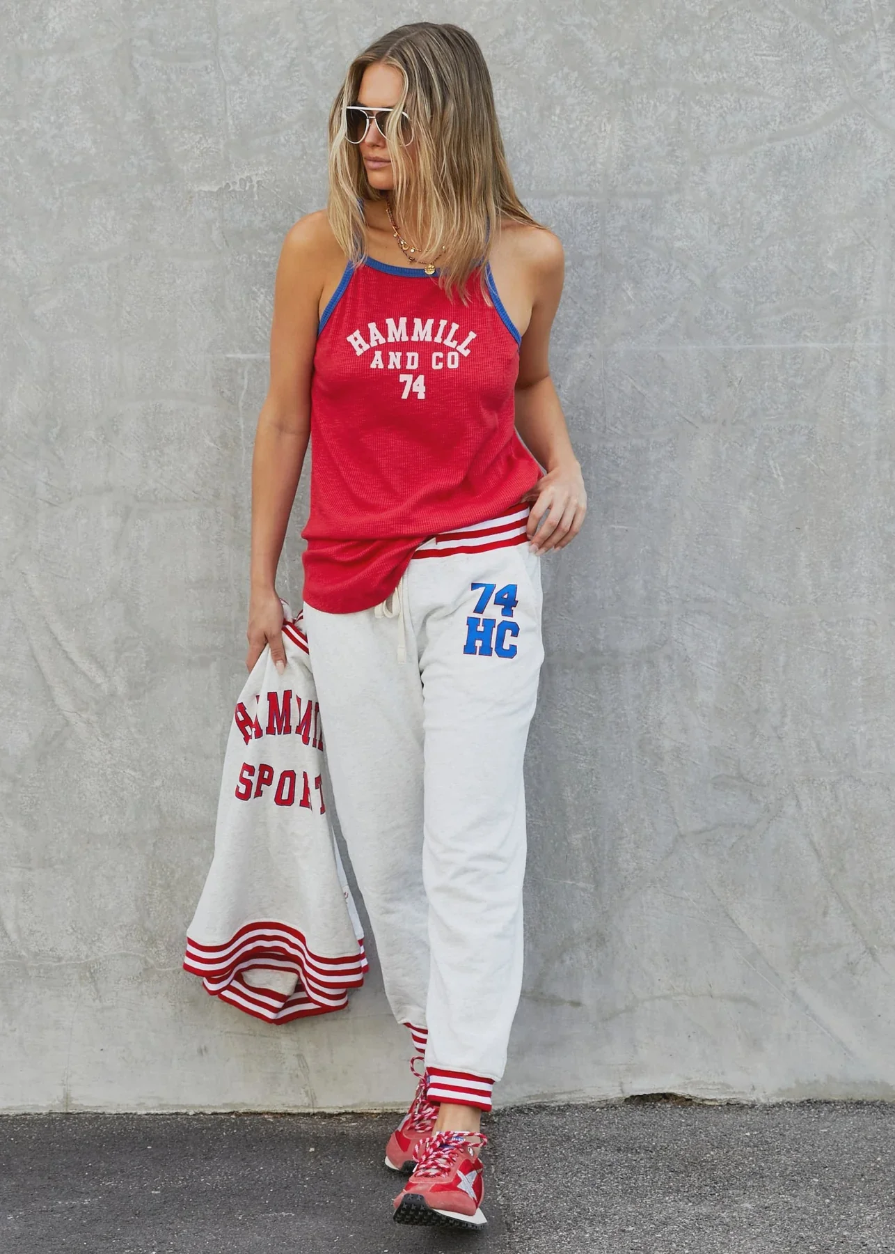HAMMILL & CO Womens 74 Hammill Sport Rib Tank in Red