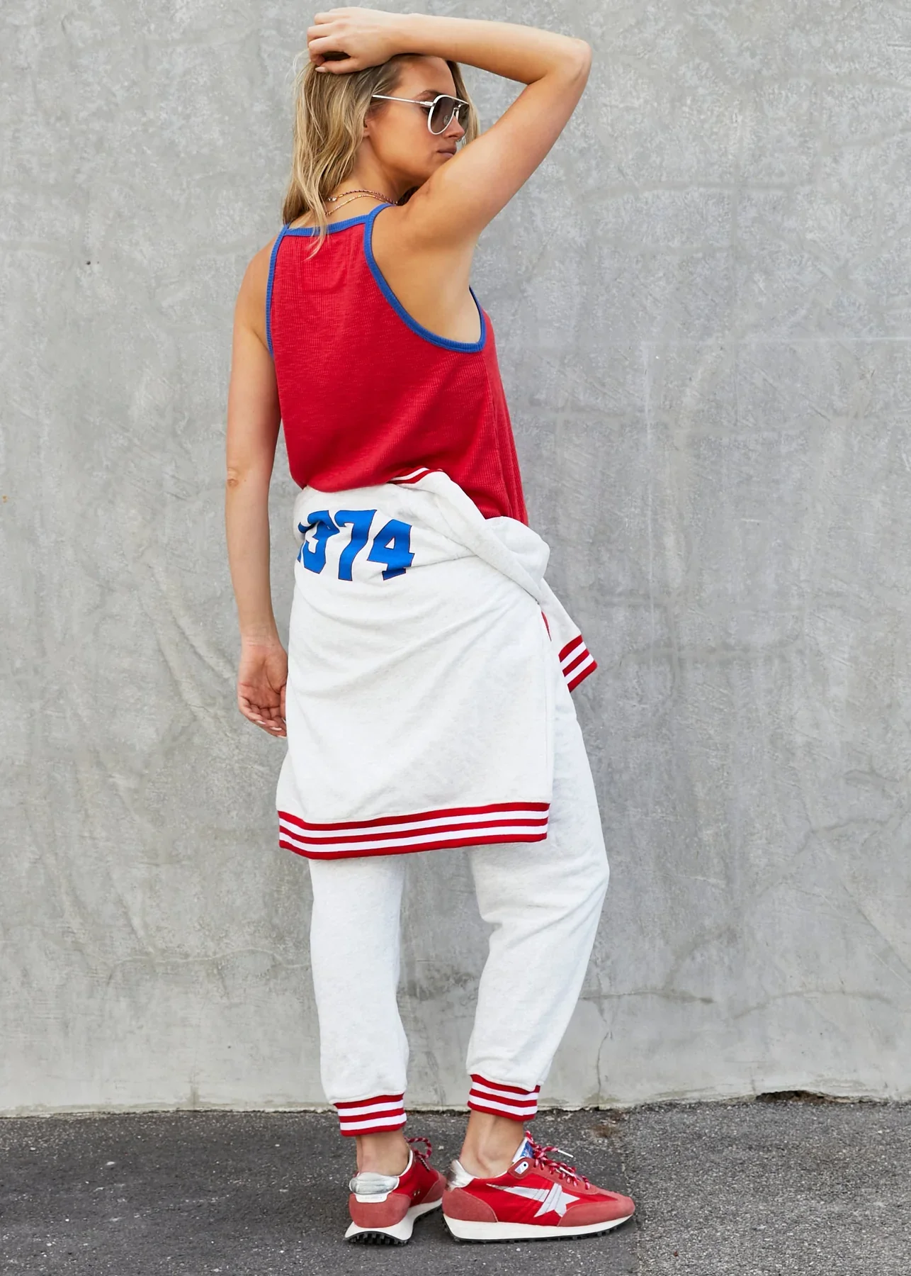 HAMMILL & CO Womens 74 Hammill Sport Rib Tank in Red - Image 3