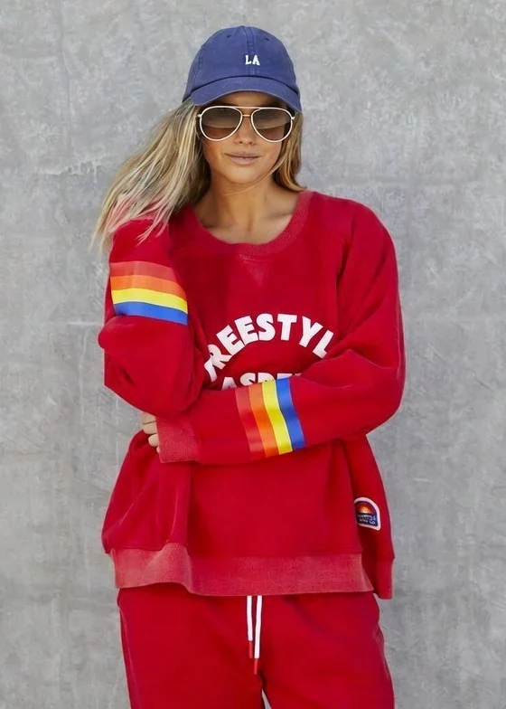 HAMMILL & Co Womens Freestyle Aspen Sweat in Red - Image 2