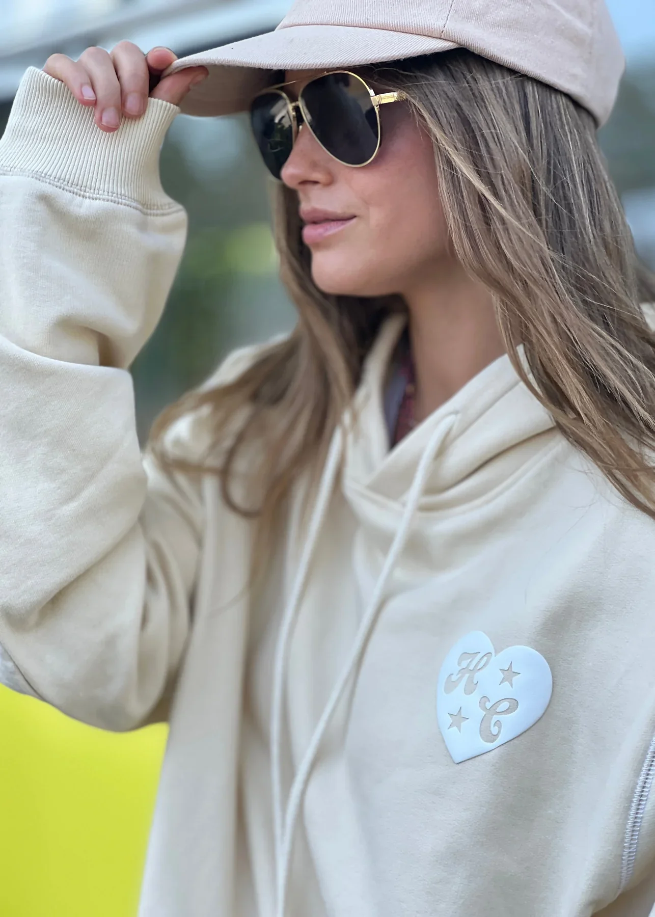 HAMMILL & CO Womens My Boyfriends Oversized Hoodie - Natural - Image 7