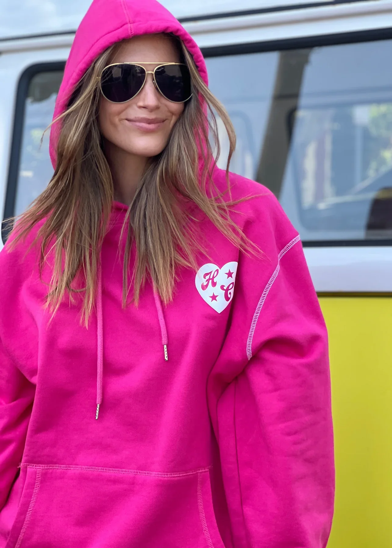 HAMMILL & CO Womens My Boyfriends Oversized Hoodie - Pink - Image 5