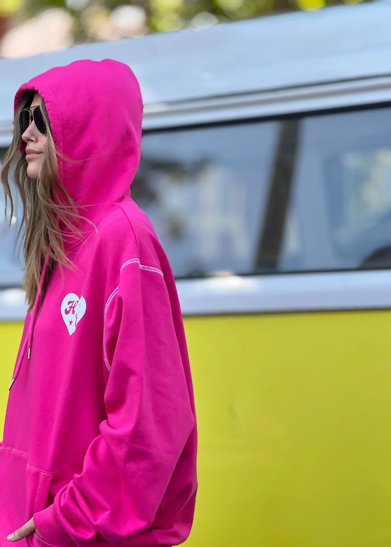 HAMMILL & CO Womens My Boyfriends Oversized Hoodie - Pink - Image 6