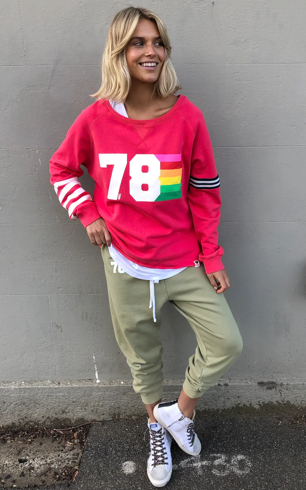 HAMMILL & CO Womens Retro 78 Sweat in Red - Image 5