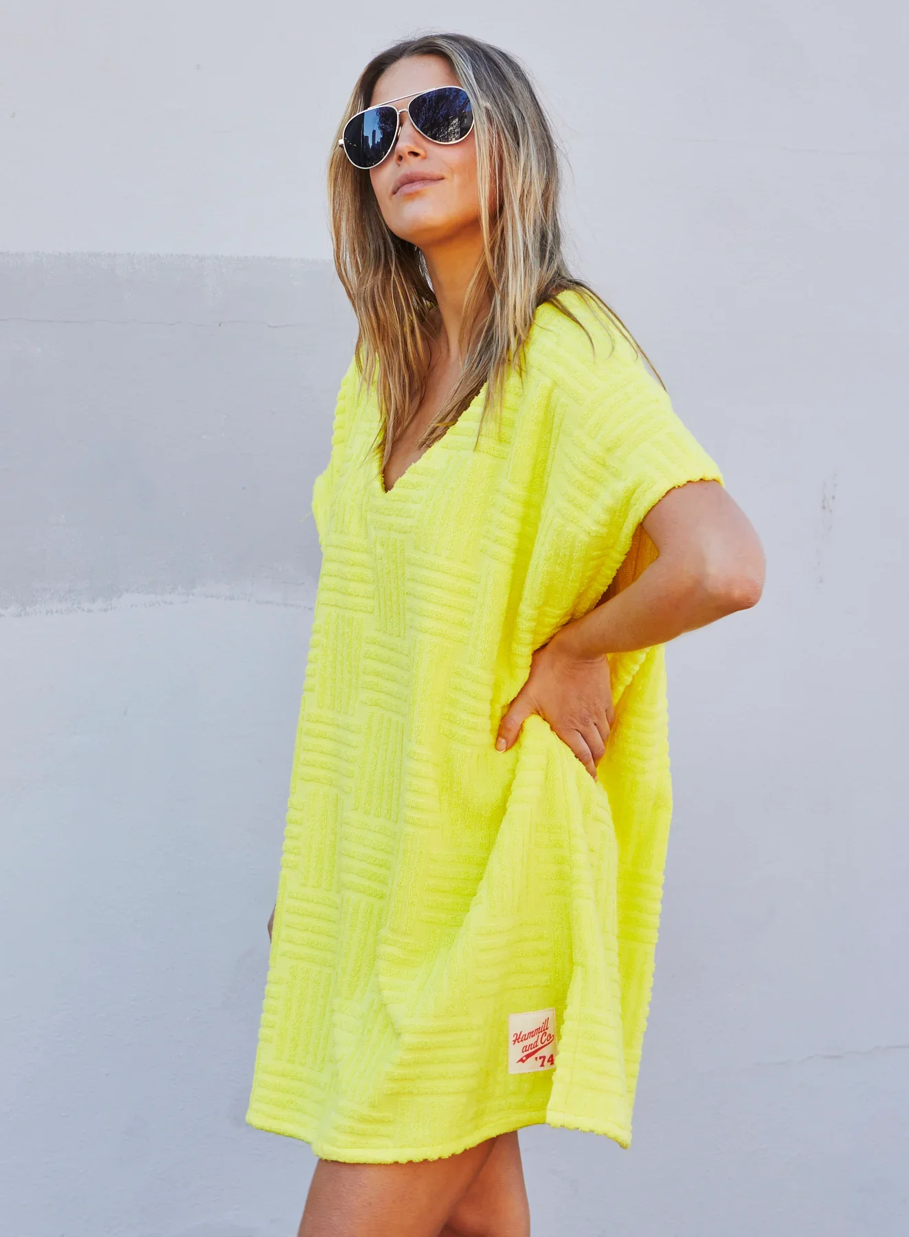 HAMMILL & CO Womens Salt & Sunshine Towelling Cover Up Dress in Yellow - Image 10