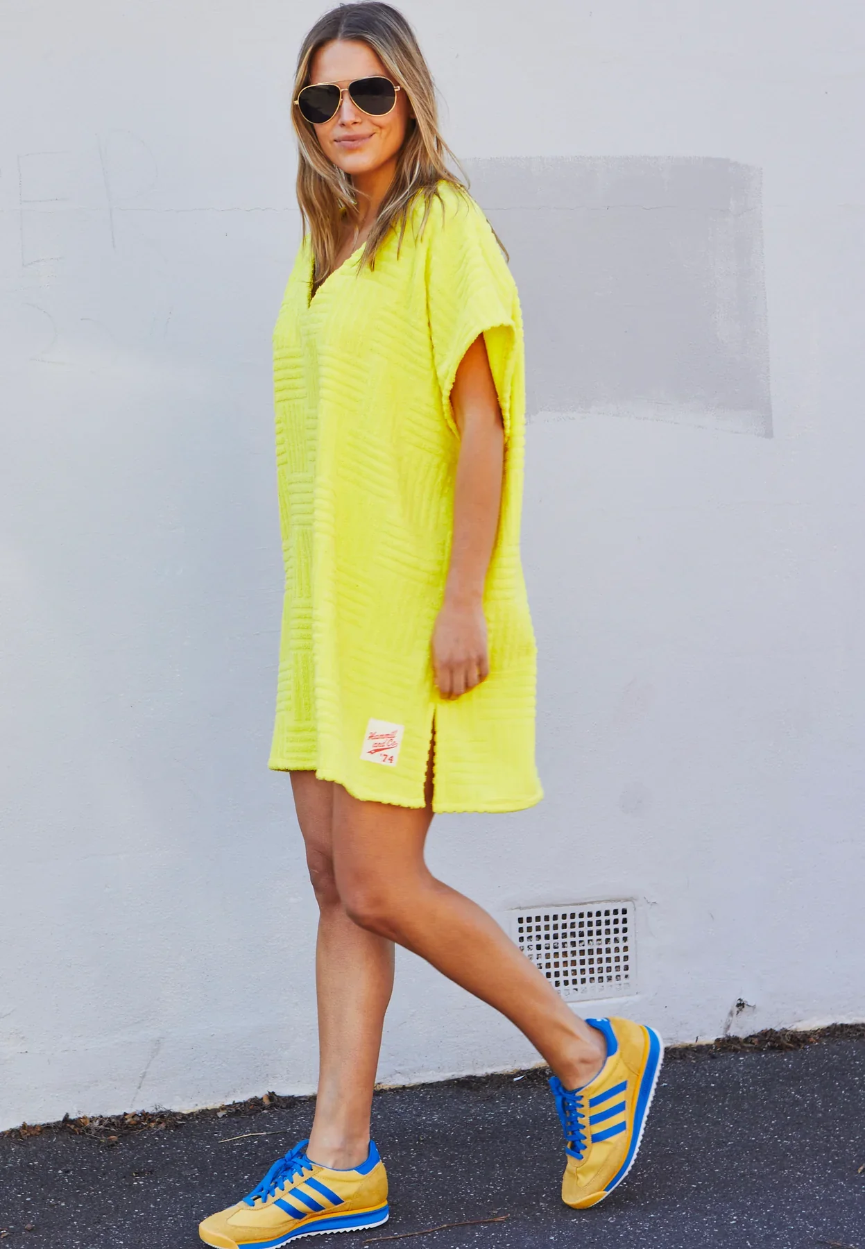 HAMMILL & CO Womens Salt & Sunshine Towelling Cover Up Dress in Yellow - Image 4
