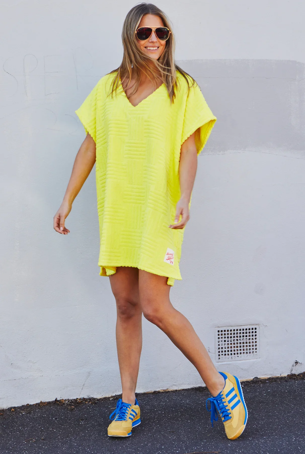 HAMMILL & CO Womens Salt & Sunshine Towelling Cover Up Dress in Yellow - Image 5