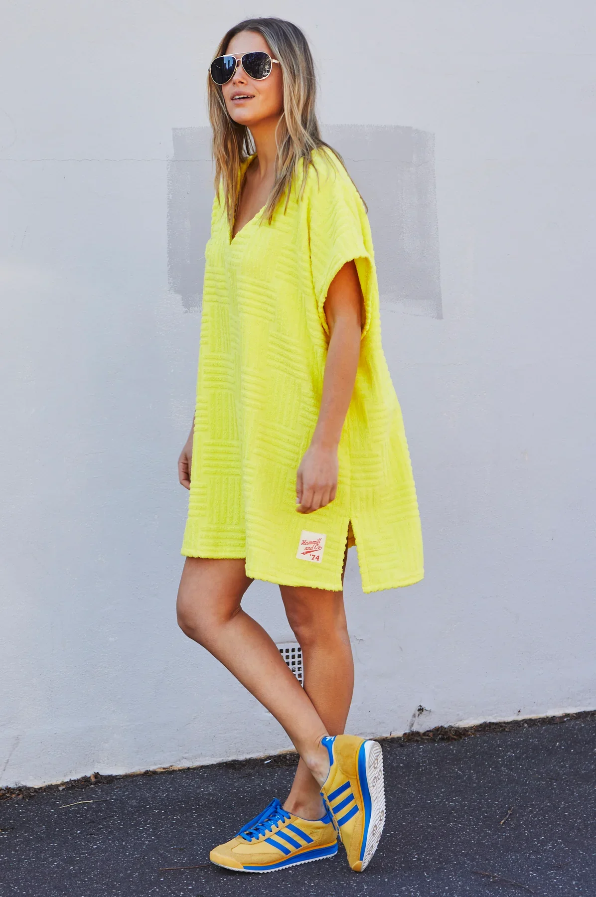 HAMMILL & CO Womens Salt & Sunshine Towelling Cover Up Dress in Yellow - Image 8