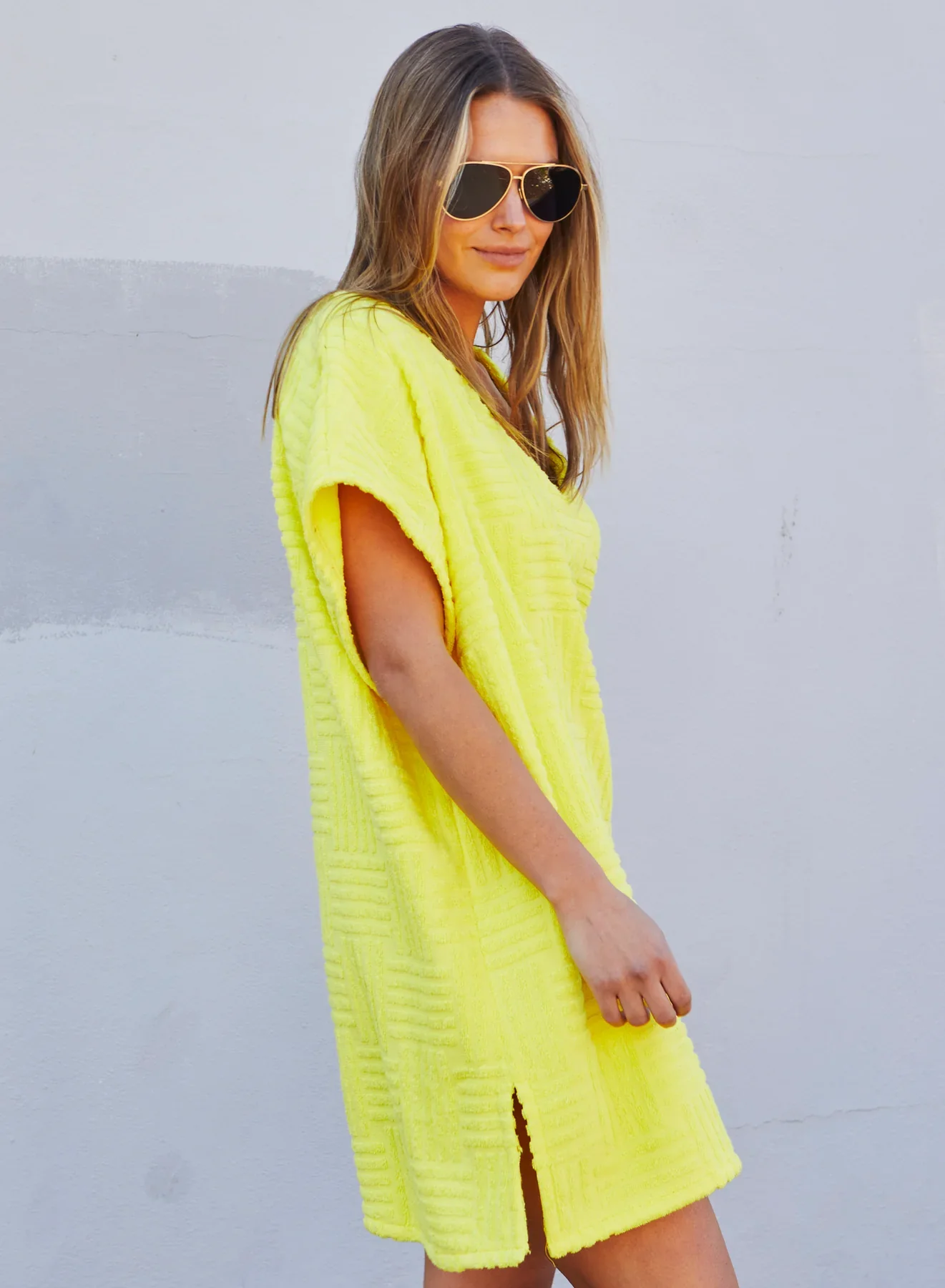 HAMMILL & CO Womens Salt & Sunshine Towelling Cover Up Dress in Yellow - Image 9