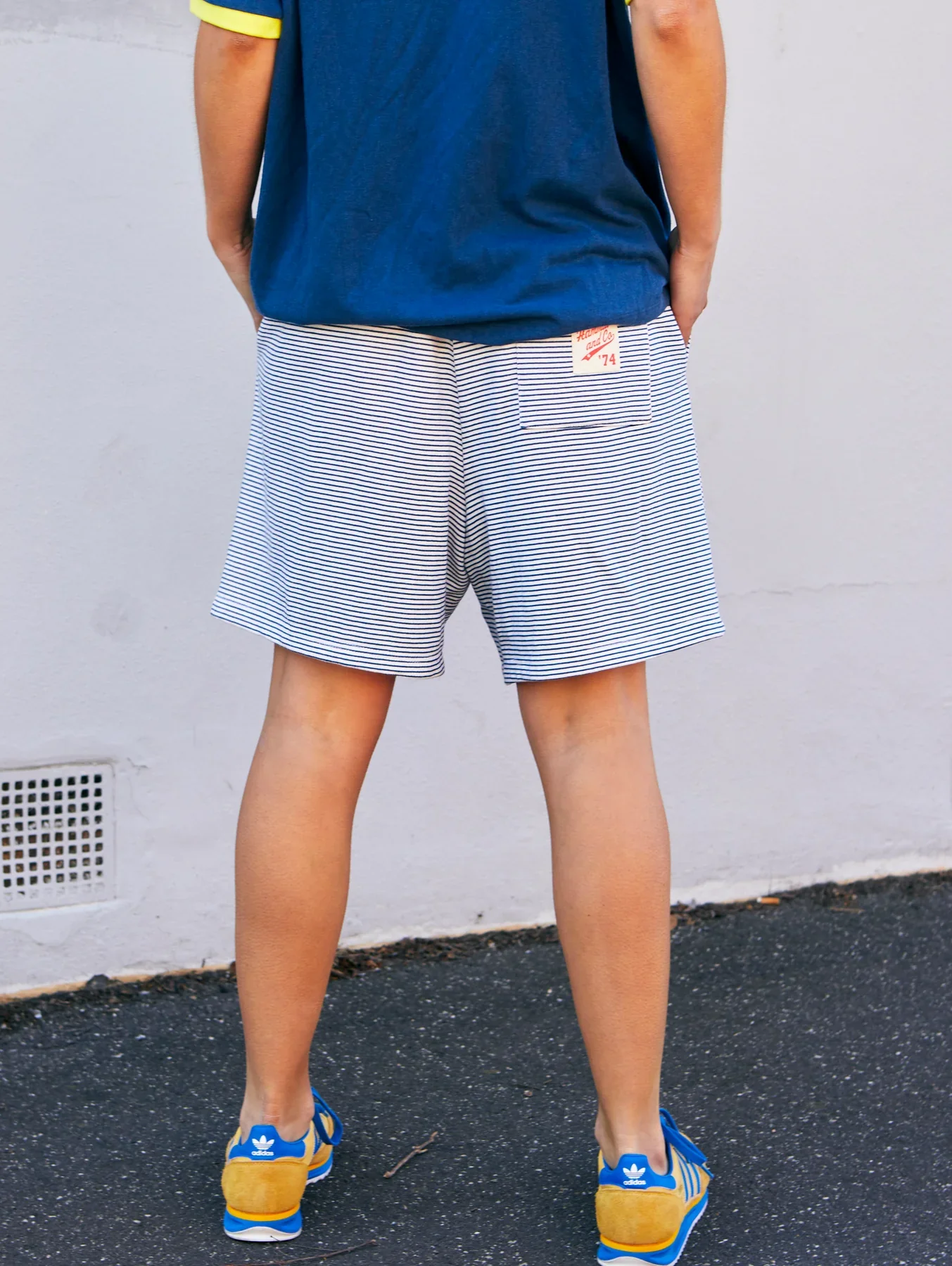 HAMMILL & CO Womens Santa Monica Stripe Short in Blue / White - Image 4