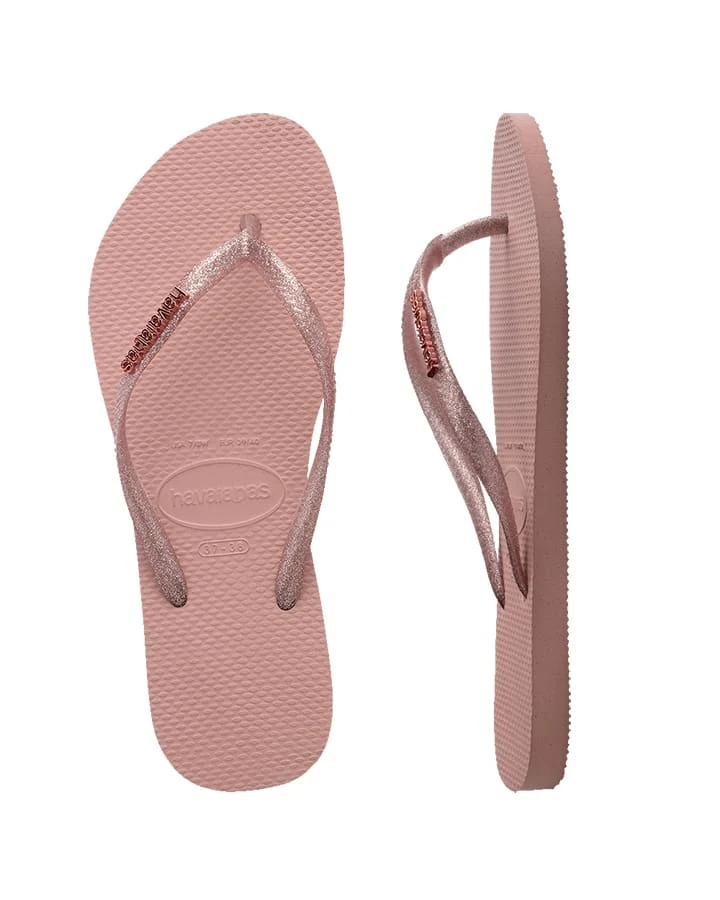 HAVAIANAS Slim Metal Logo Crocus Rose/Apricot Red Female - Image 4
