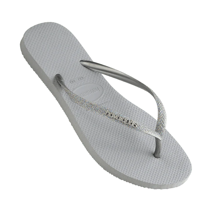HAVAIANAS Slim Metal Logo Glitter Ice Grey Female - Image 4
