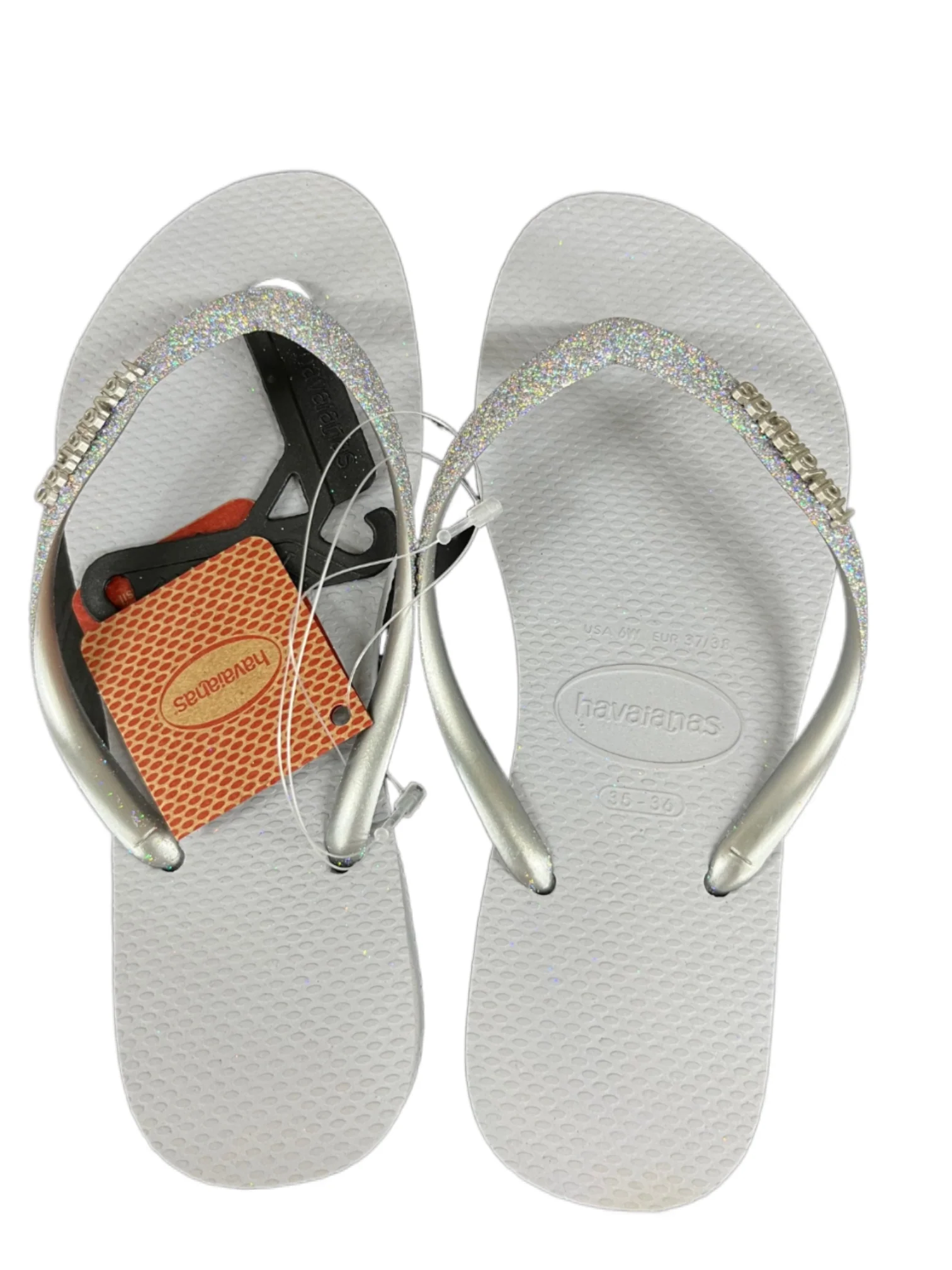 HAVAIANAS Slim Metal Logo Glitter Ice Grey Female - Image 5