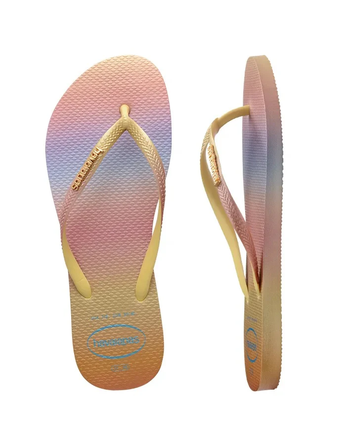 HAVAIANAS Slim Metal Logo Gradient Lemon Yellow Female - Image 4