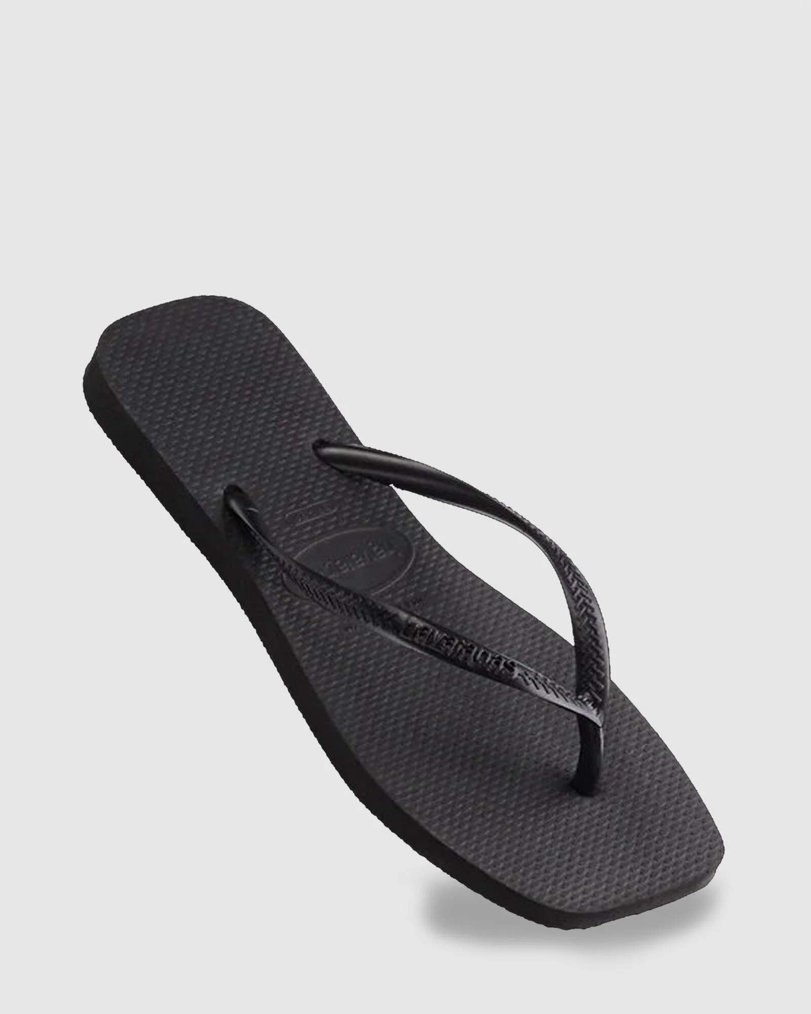 HAVAIANAS Slim Square Toe Solid Black Female Thongs - Image 4