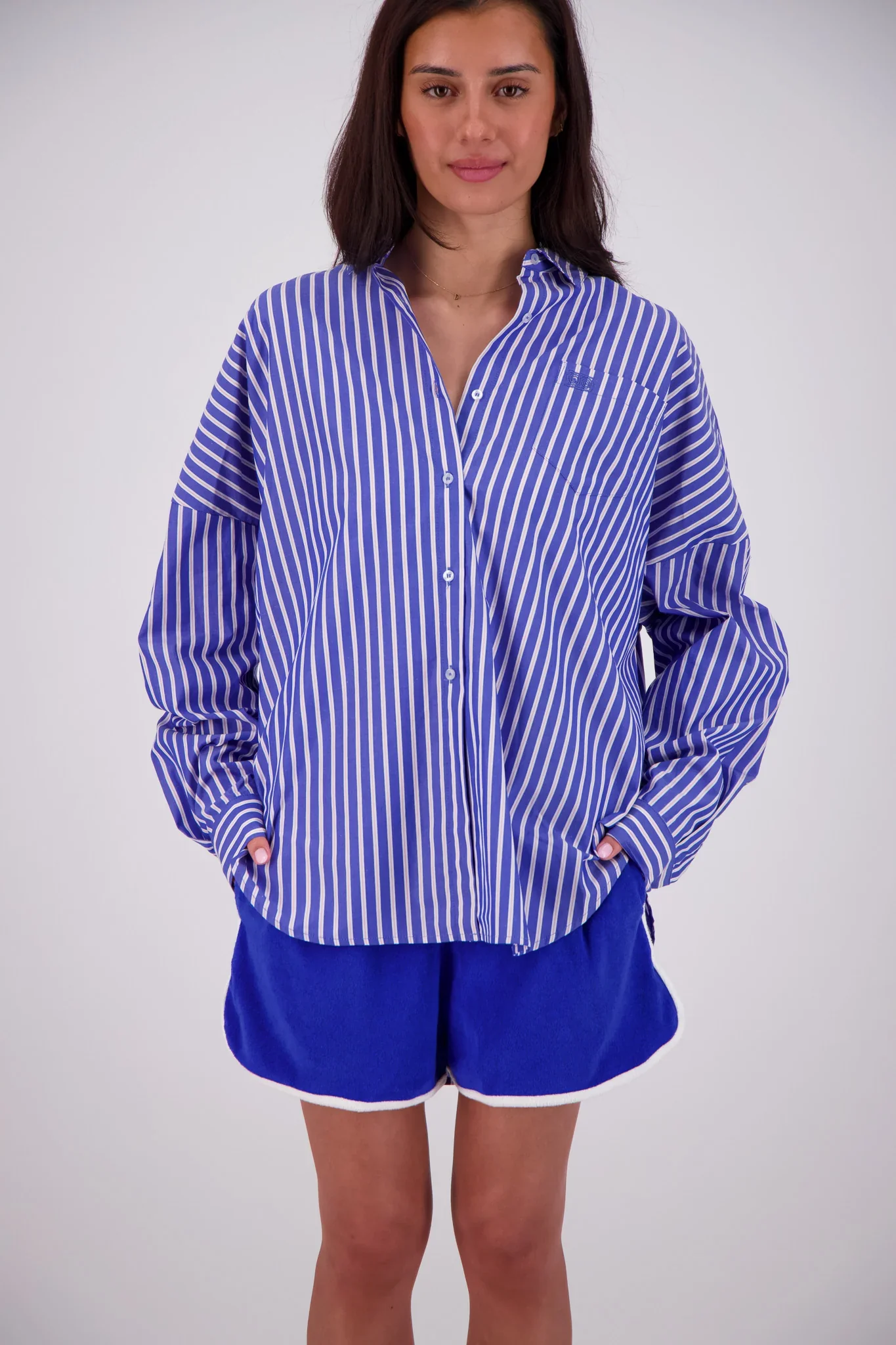 JASMINE ALEXA Womens Mahalo Shirt in Blue Stripe - Image 6