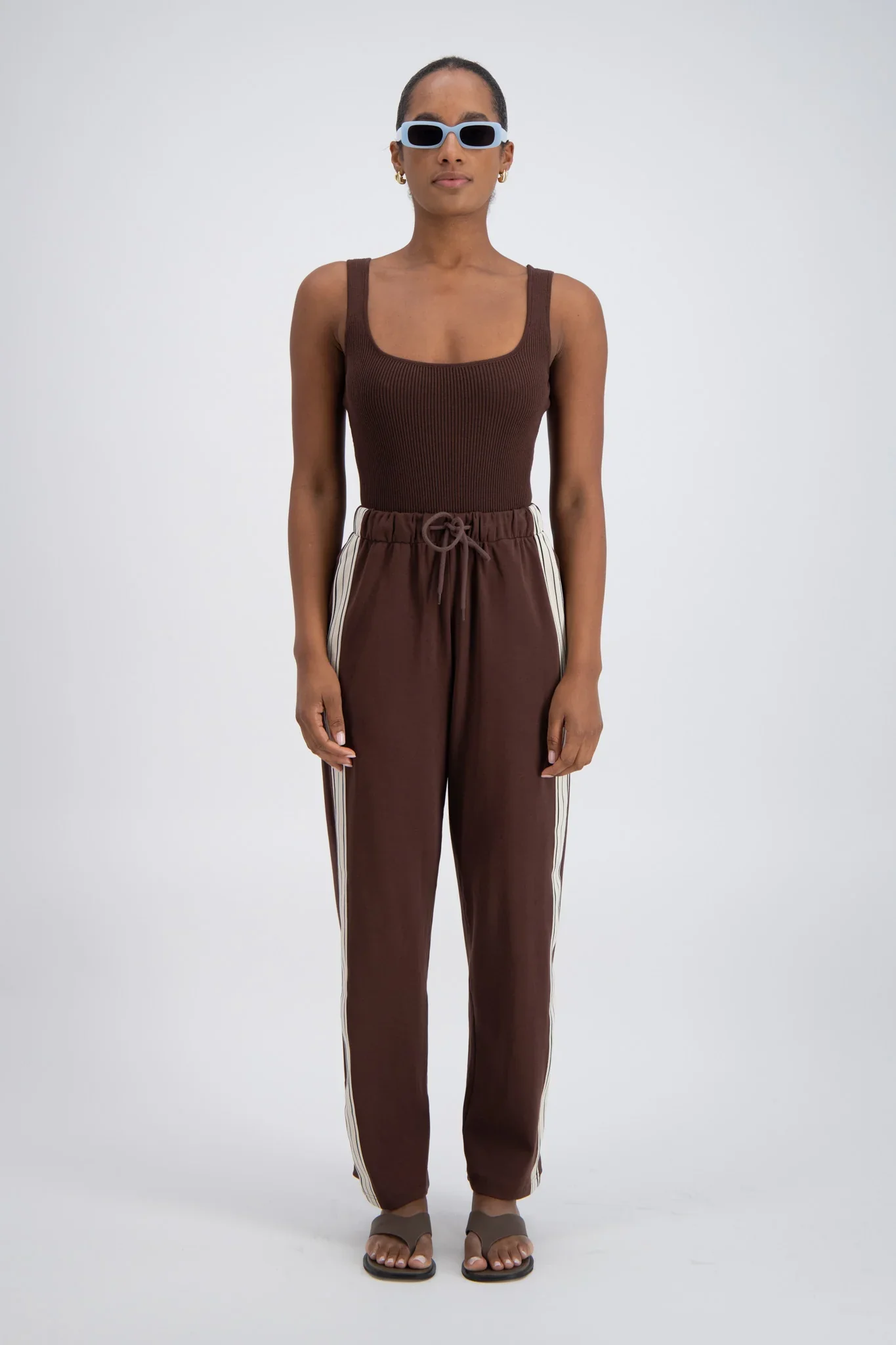 JASMINE ALEXA Womens Panarea Trackpant Brown - Image 2